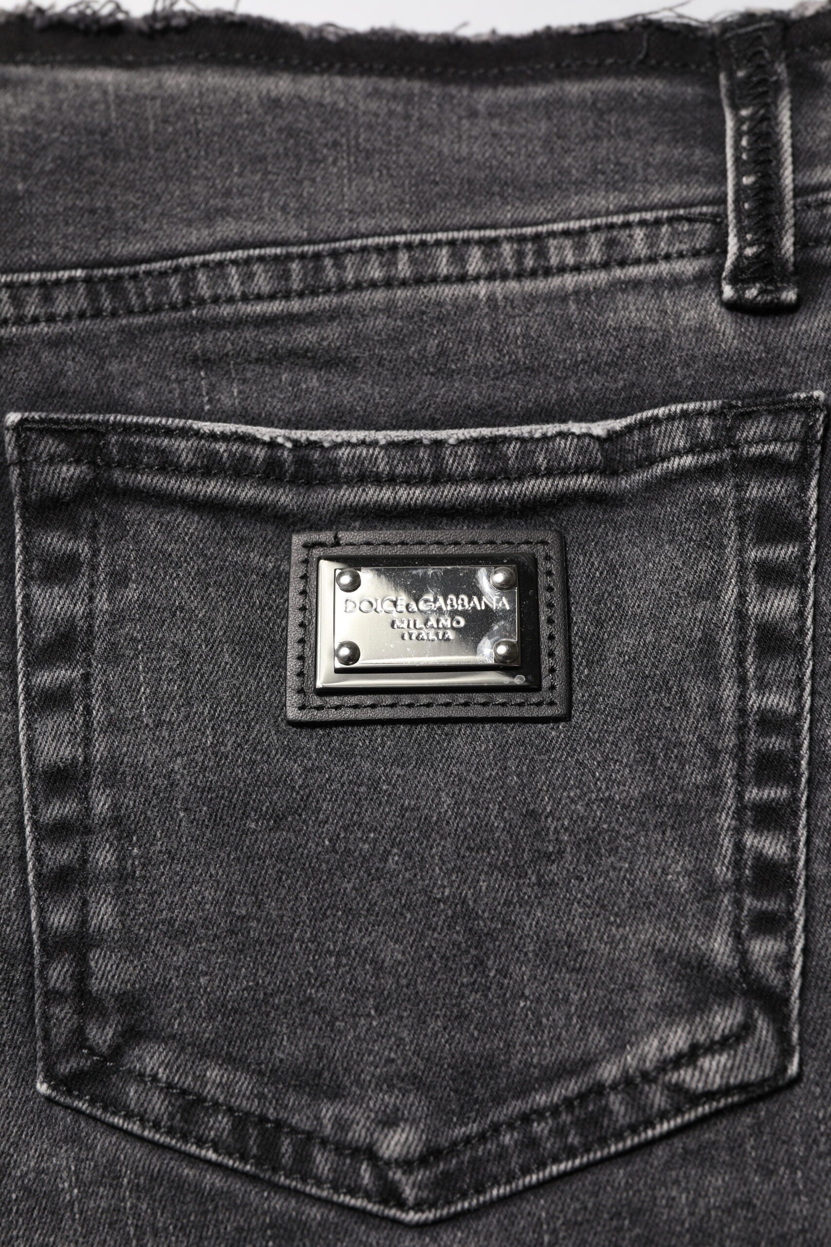 Dolce & Gabbana Gray Skinny Cotton Mid Waisted Denim Women's Jeans