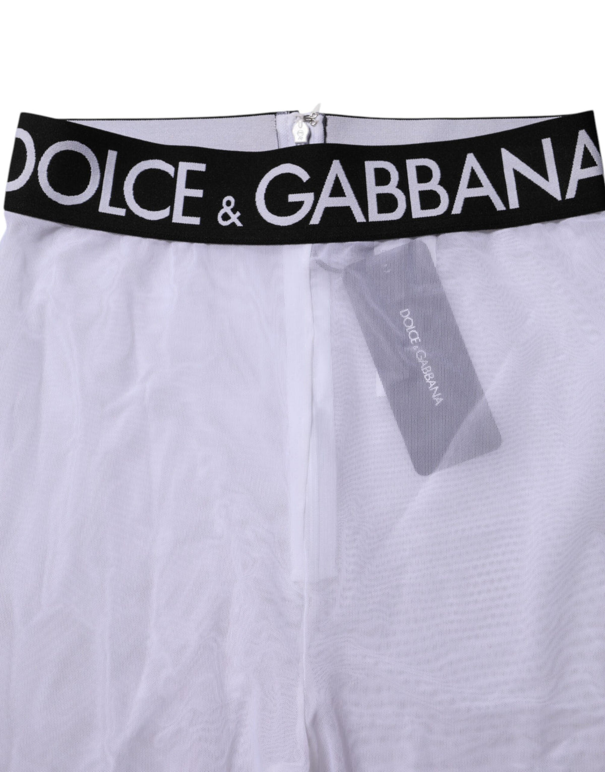 Dolce & Gabbana Gray Nylon DG Logo Mid Waisted Leggings Women's Pants