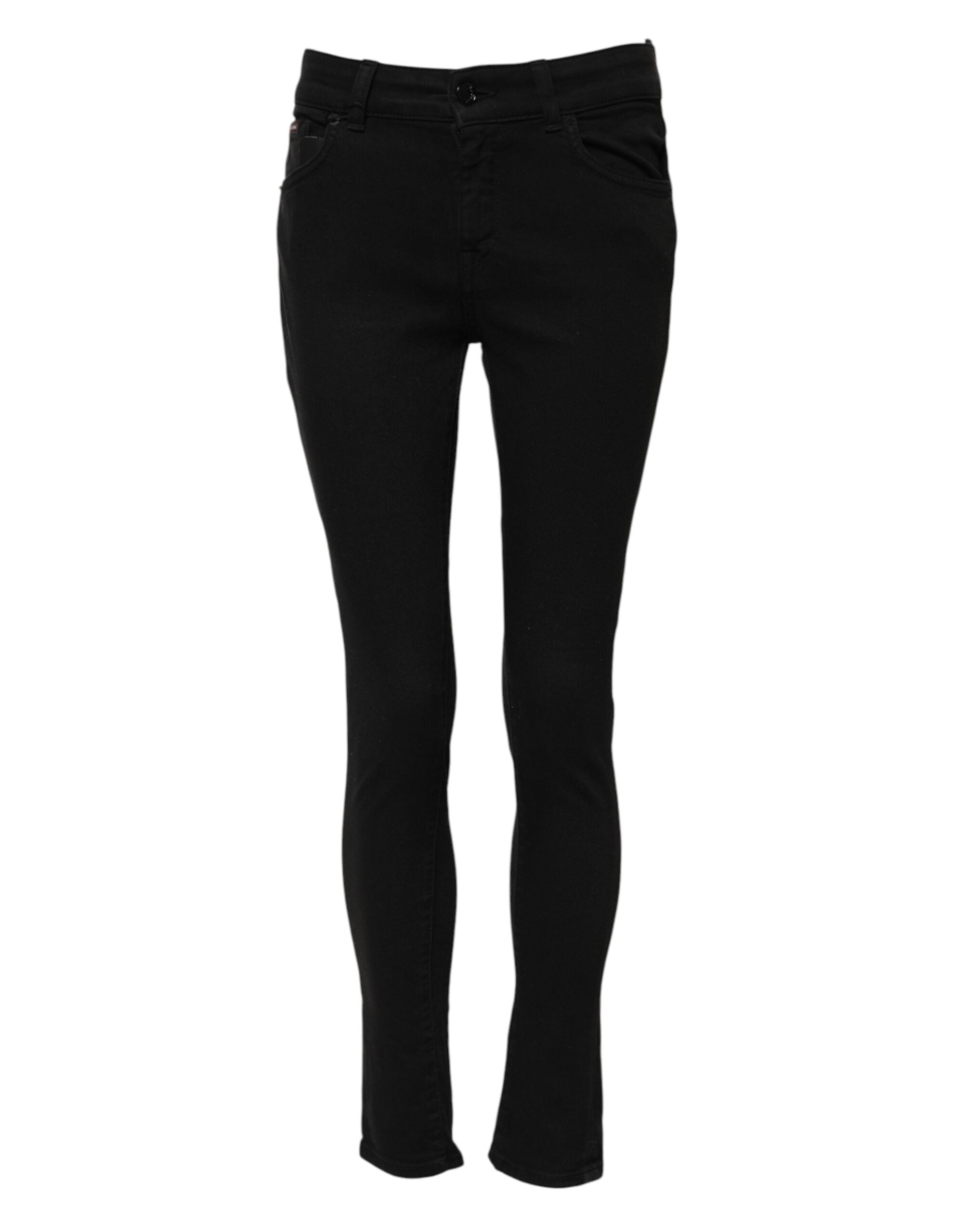 Dolce & Gabbana Black Cotton Skinny Mid Waisted Denim Women's Jeans