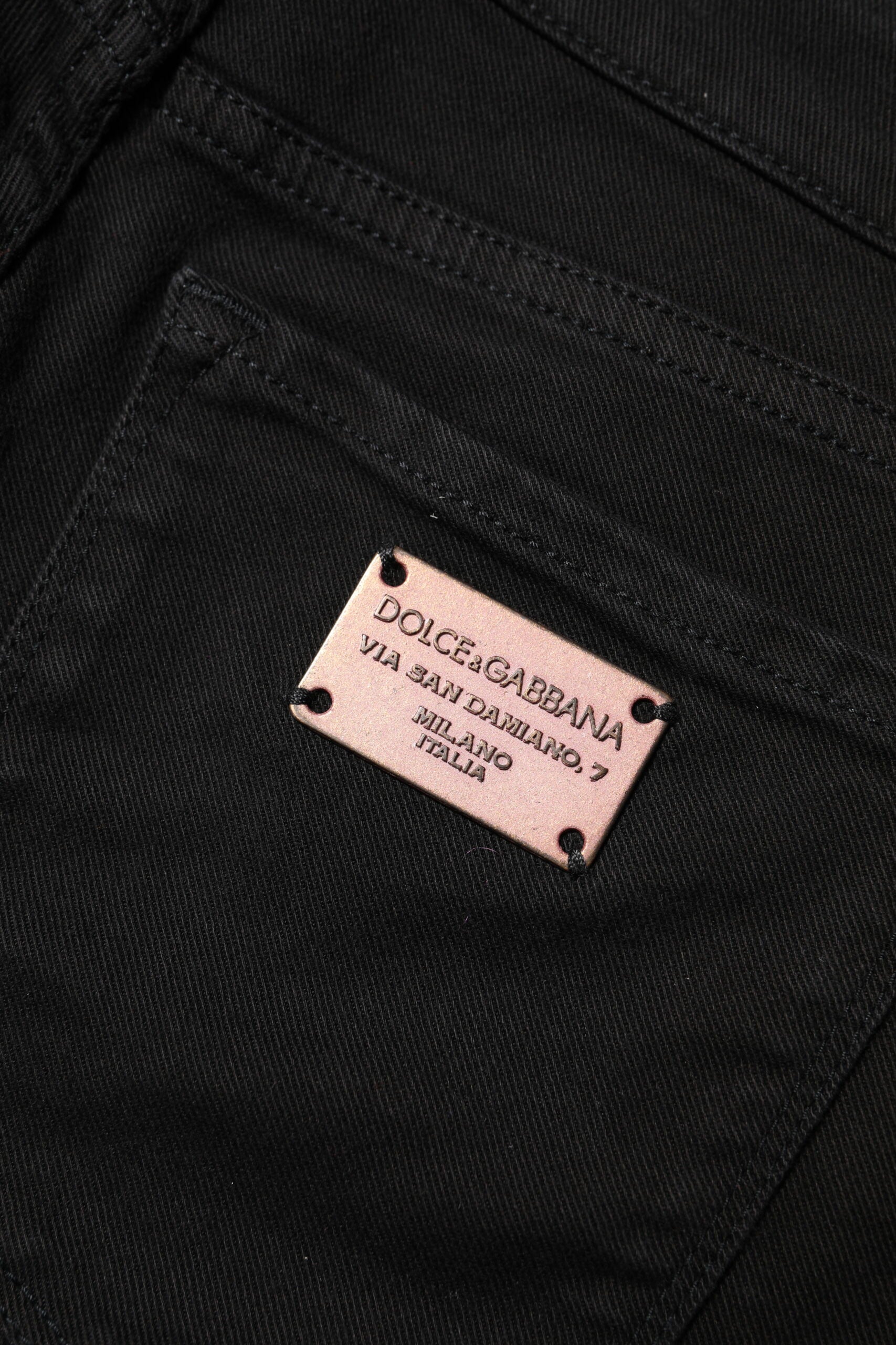 Dolce & Gabbana Black Cotton Skinny Mid Waisted Denim Women's Jeans