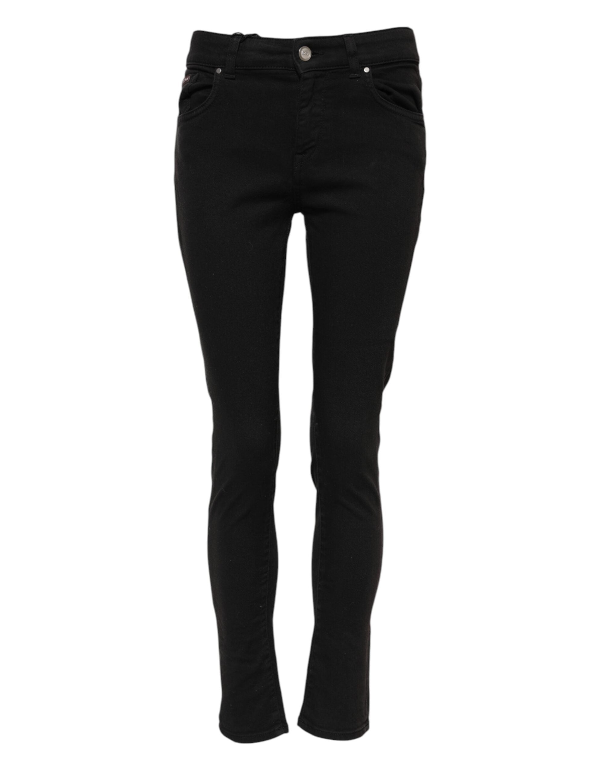 Dolce & Gabbana Black Cotton Skinny Mid Waisted Denim Women's Jeans (Pre-Owned)