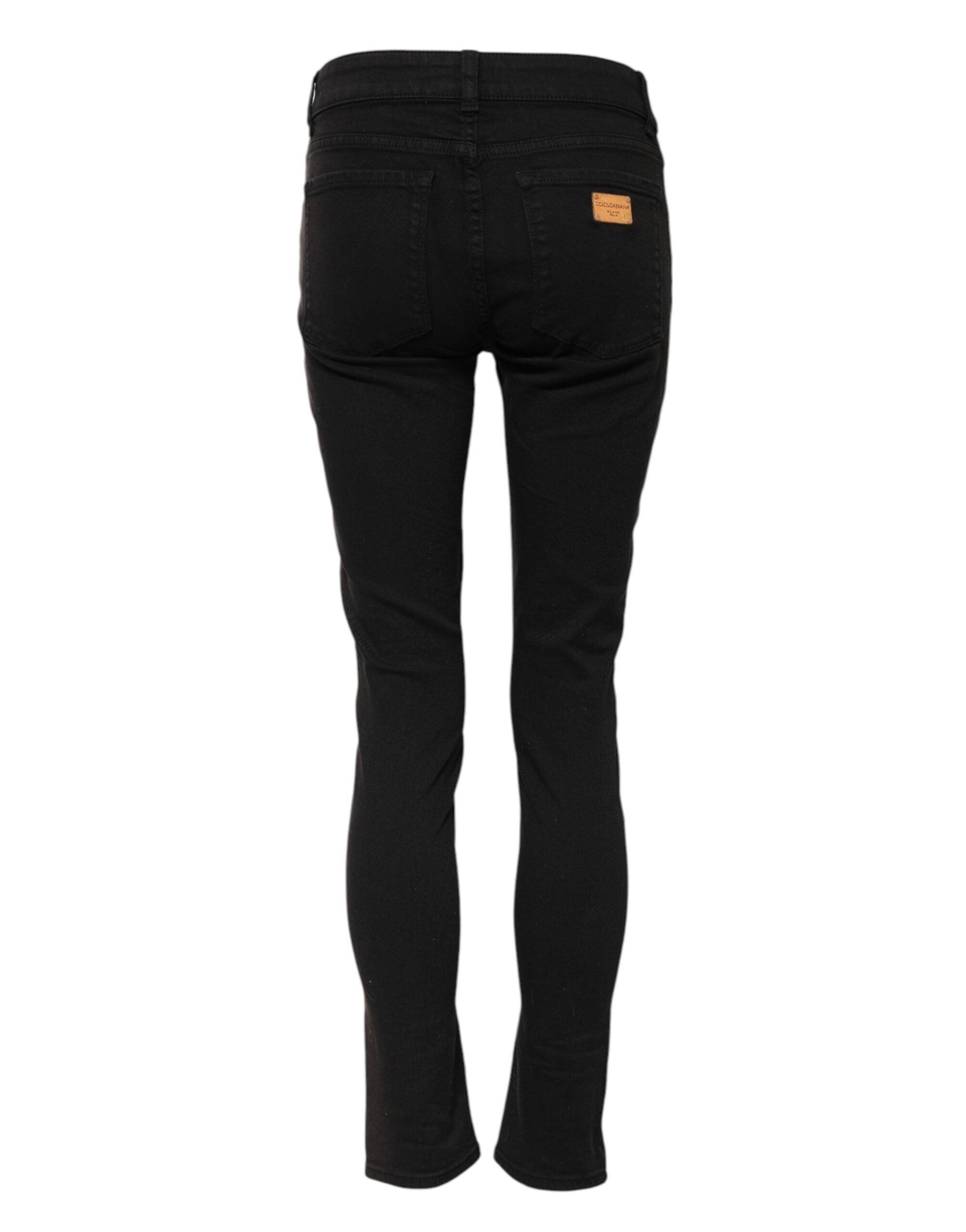 Dolce & Gabbana Black Cotton Skinny Mid Waisted Denim Women's Jeans (Pre-Owned)