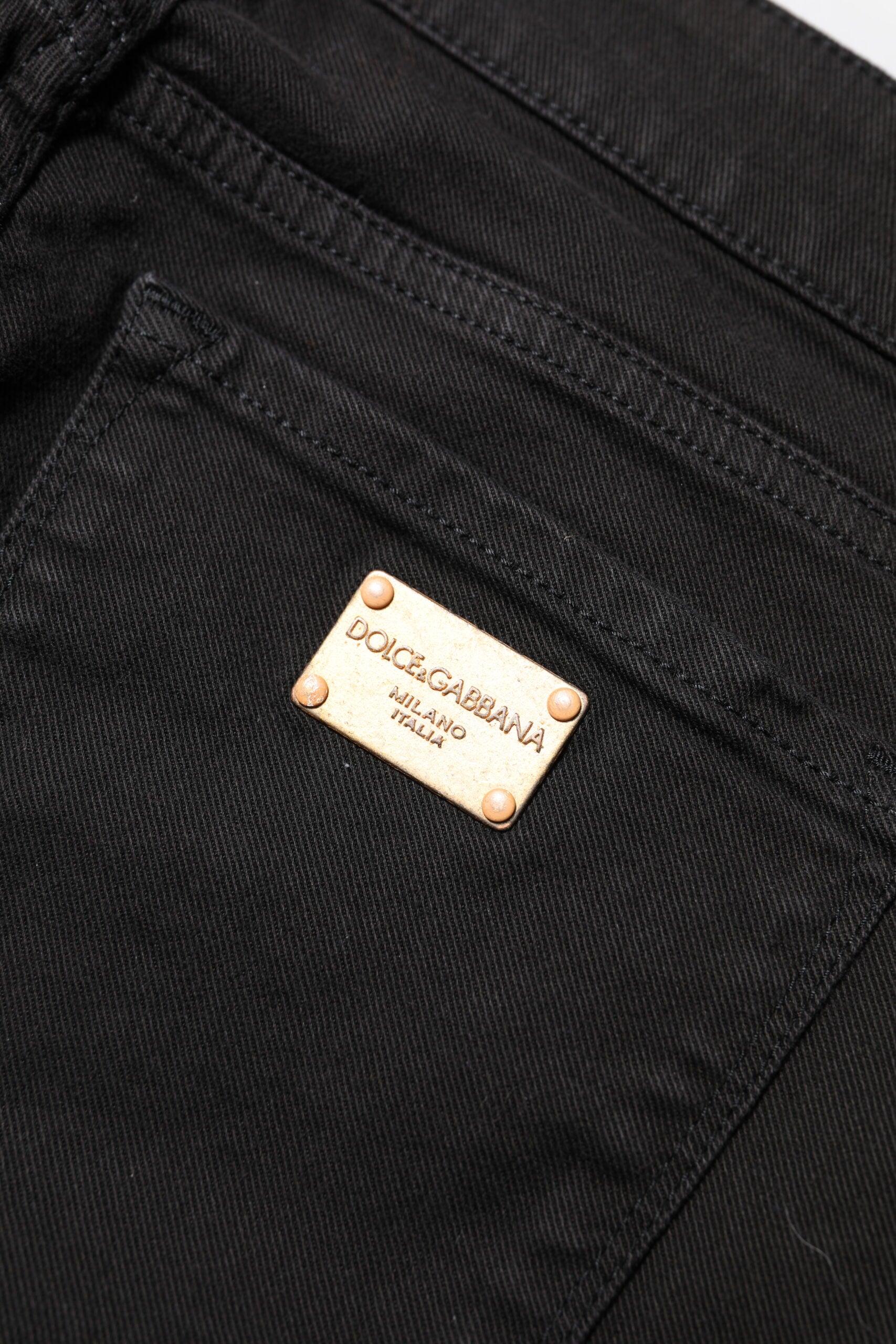 Dolce & Gabbana Black Cotton Skinny Mid Waisted Denim Women's Jeans (Pre-Owned)