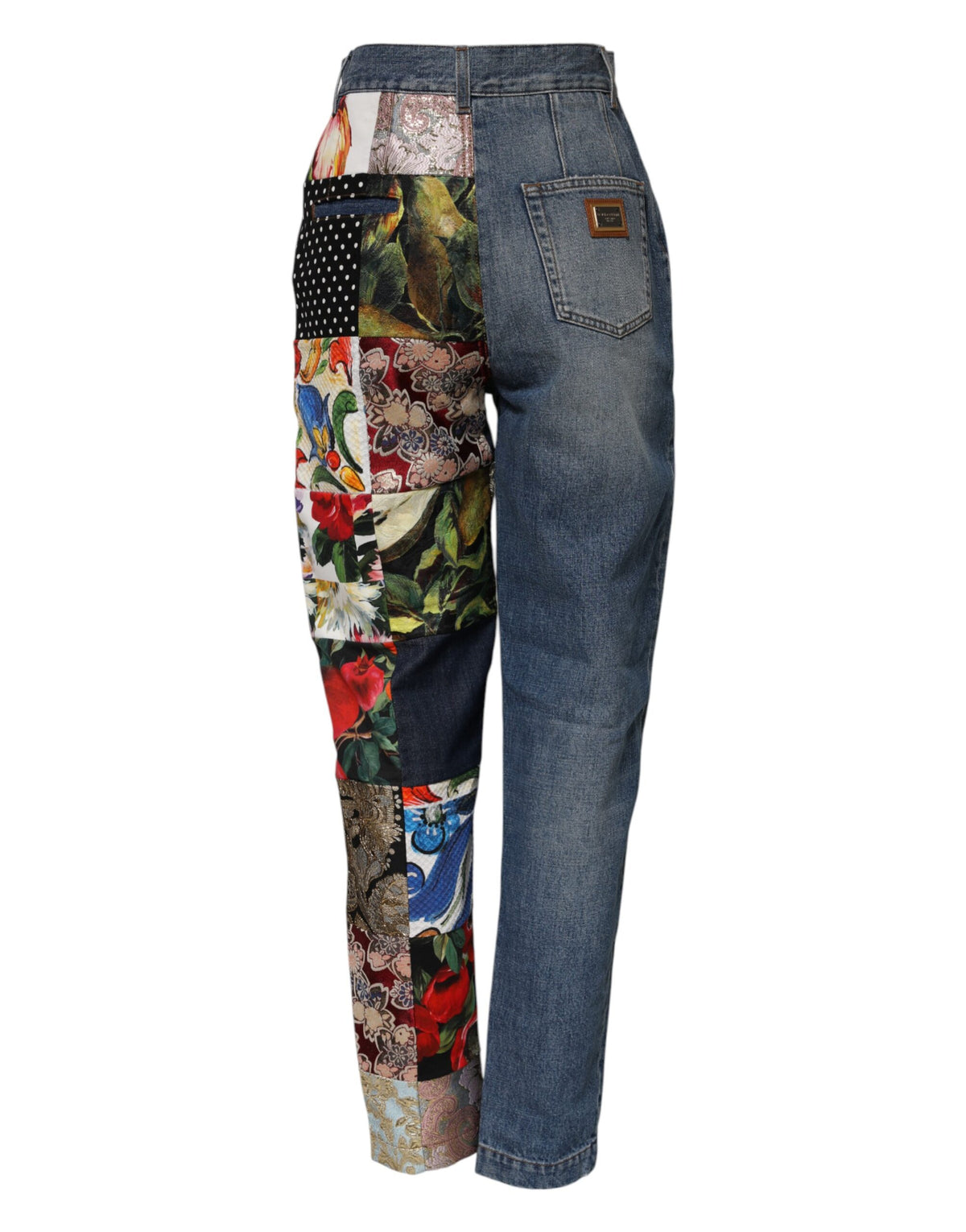 Dolce & Gabbana Blue AMBER Patchwork High Waist Denim Women's Jeans
