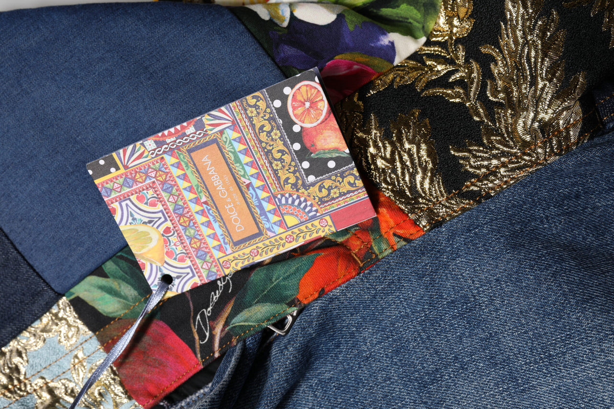 Dolce & Gabbana Blue AMBER Patchwork High Waist Denim Women's Jeans