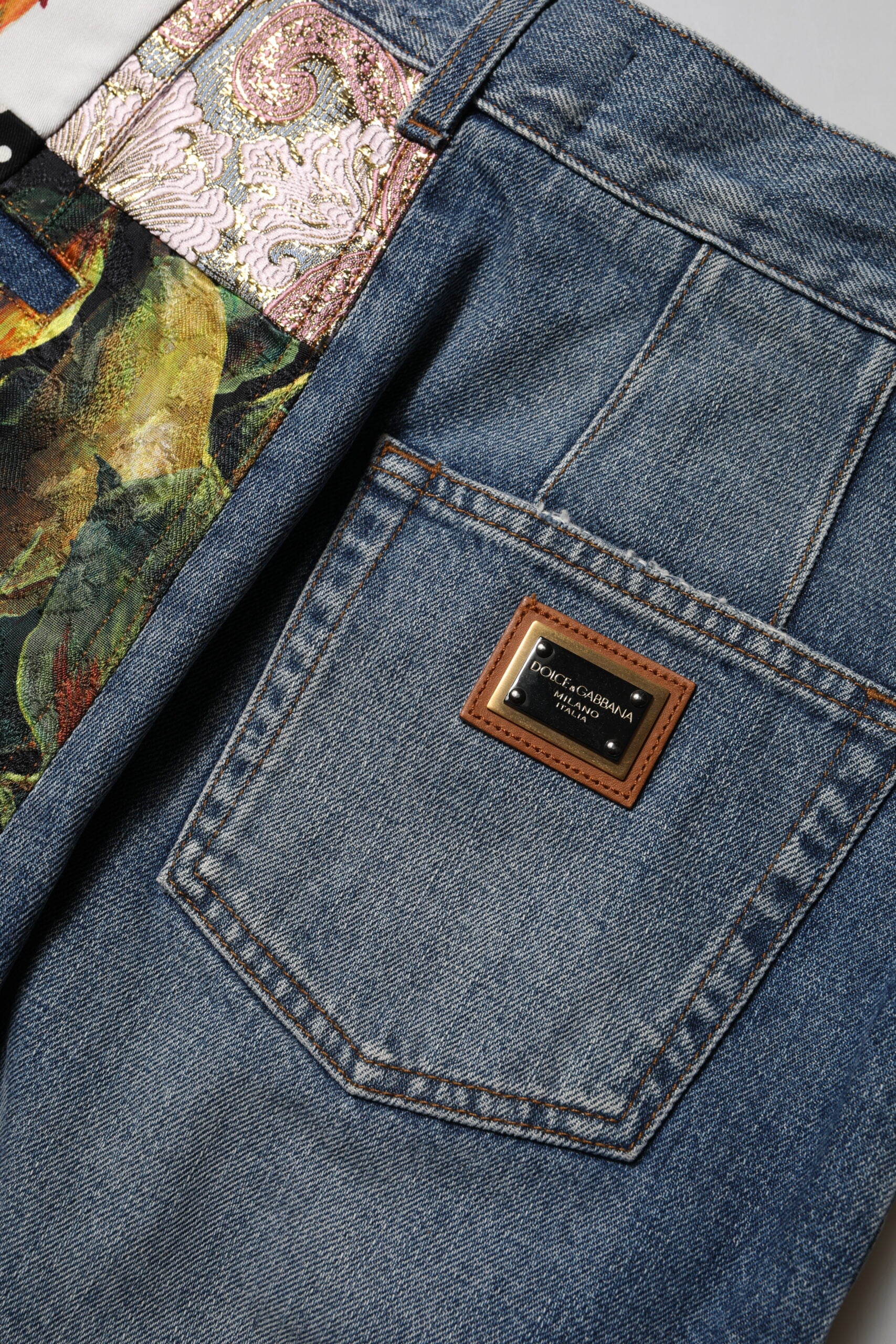 Dolce & Gabbana Blue AMBER Patchwork High Waist Denim Women's Jeans