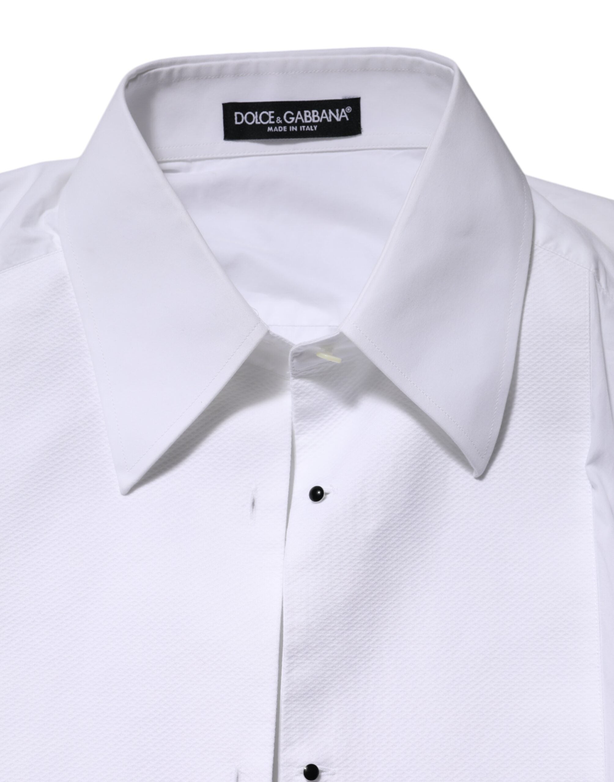 Dolce & Gabbana White Cotton Long Sleeves Collared Top Women's Shirt (Pre-Owned)