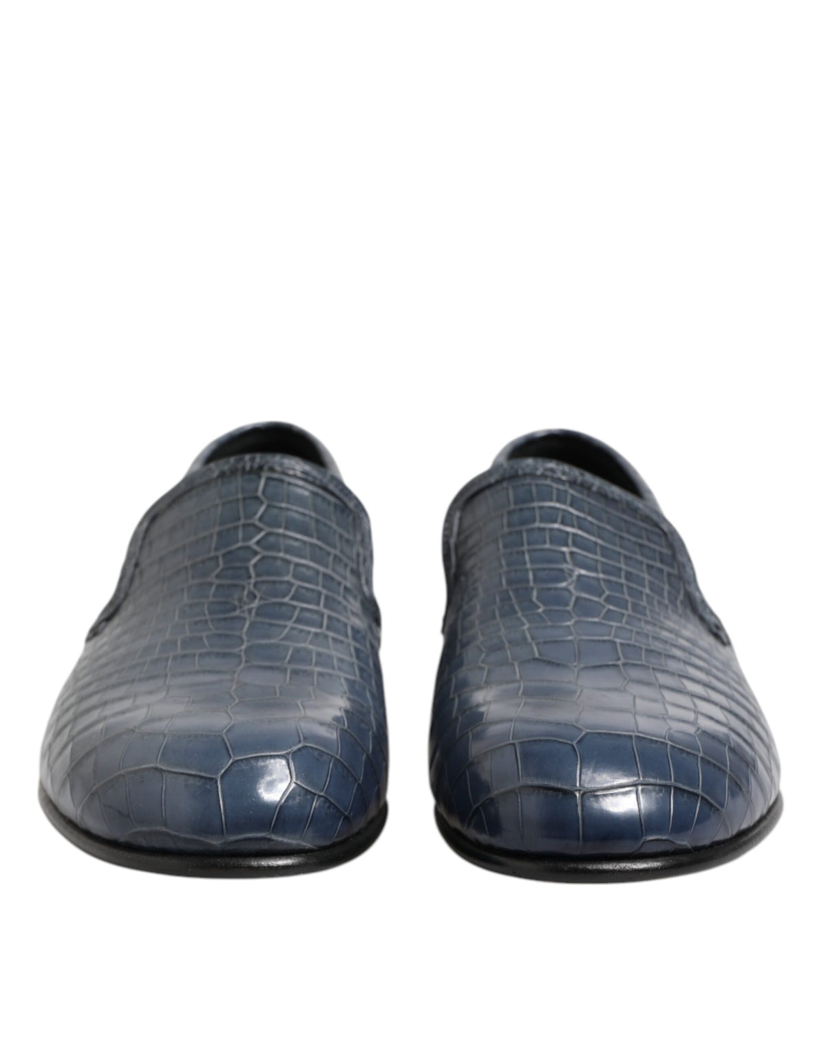 Dolce & Gabbana Blue Exotic Leather Slip On Loafers Men Dress Men's Shoes