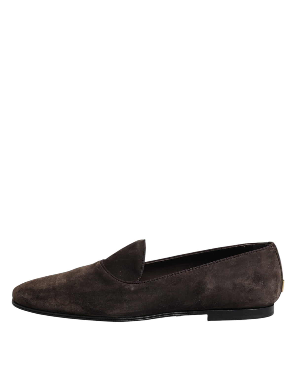 Dolce & Gabbana Brown Velvet Leather Slip On Loafers Men's Shoes
