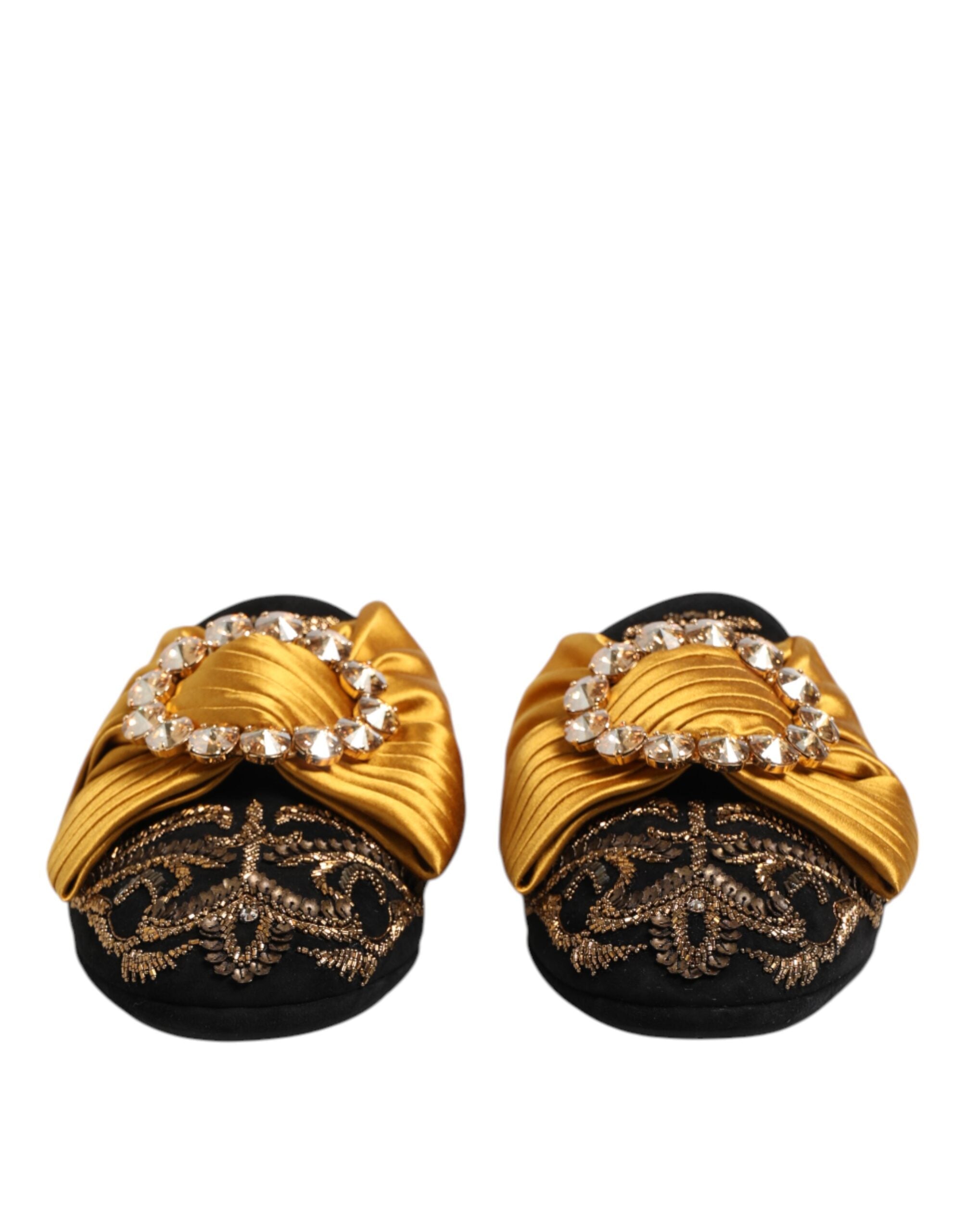 Dolce & Gabbana Multicolor Embellished Flat Sandals Women's Shoes