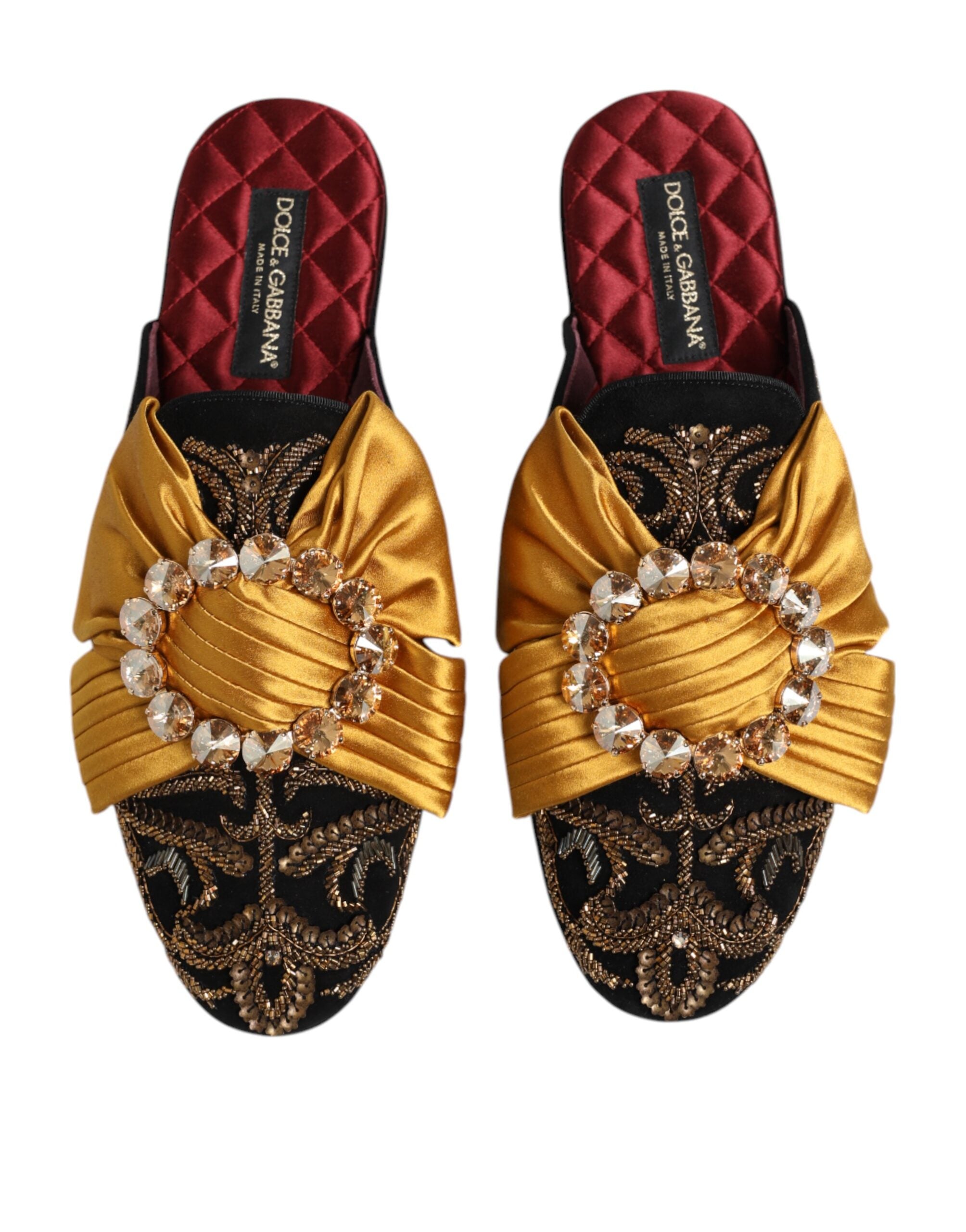 Dolce & Gabbana Multicolor Embellished Flat Sandals Women's Shoes