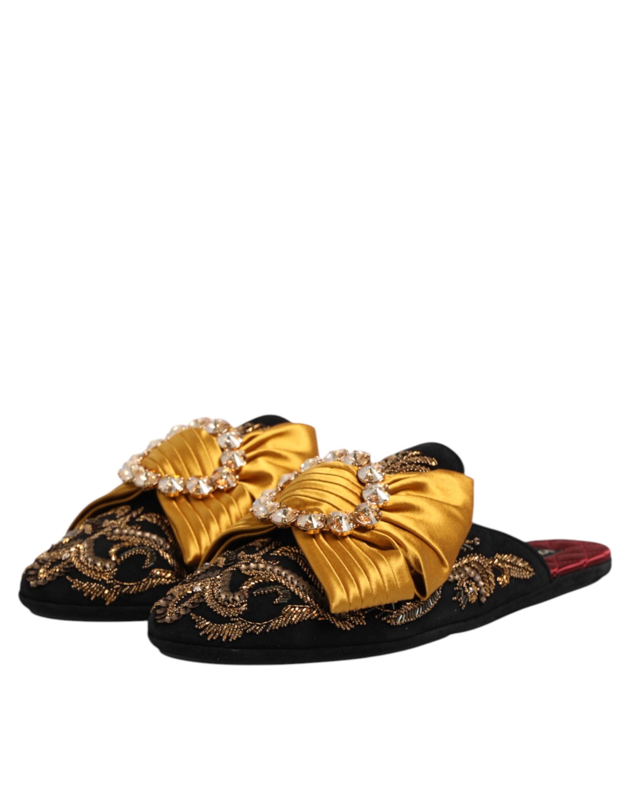 Dolce & Gabbana Multicolor Embellished Flat Sandals Women's Shoes