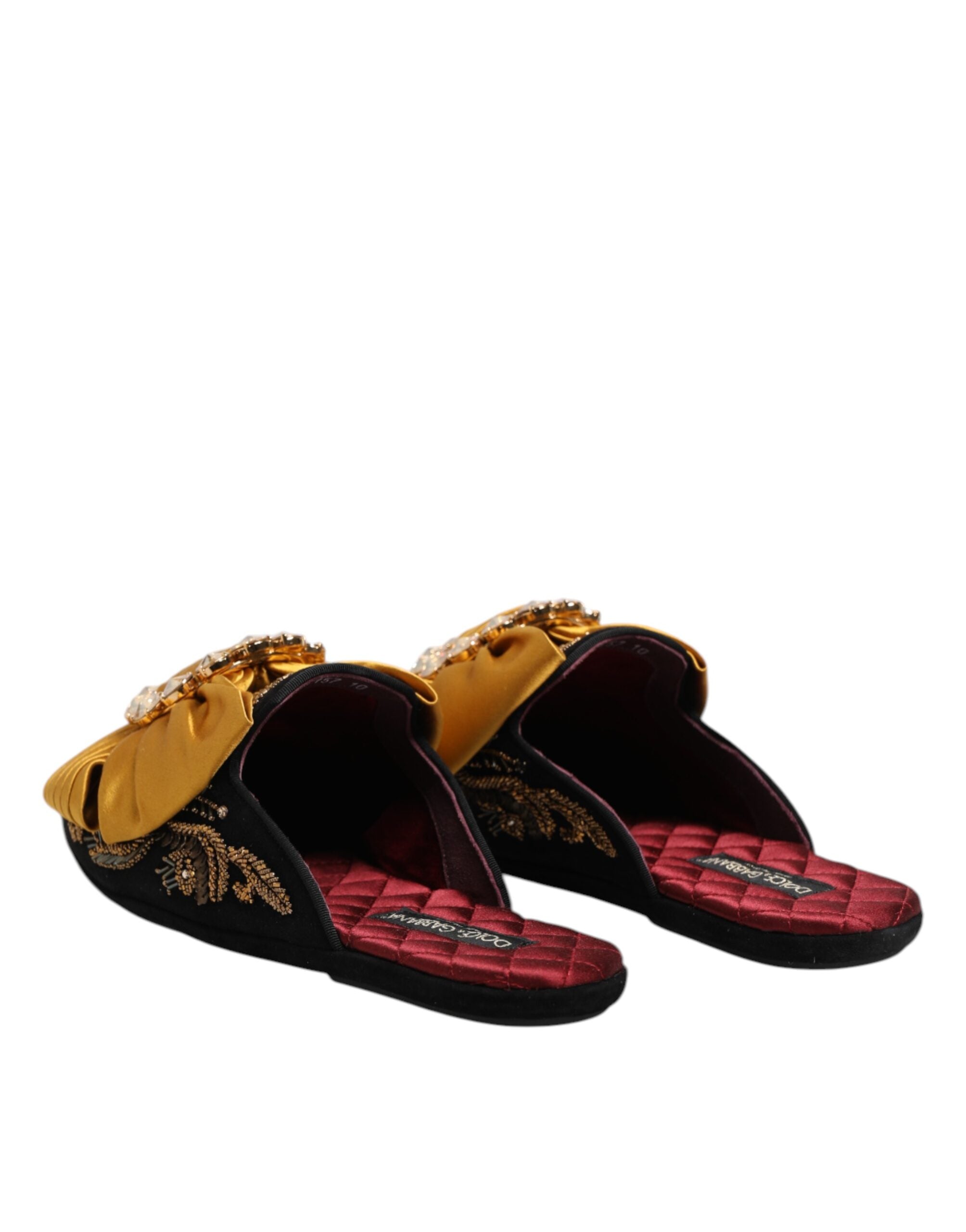 Dolce & Gabbana Multicolor Embellished Flat Sandals Women's Shoes