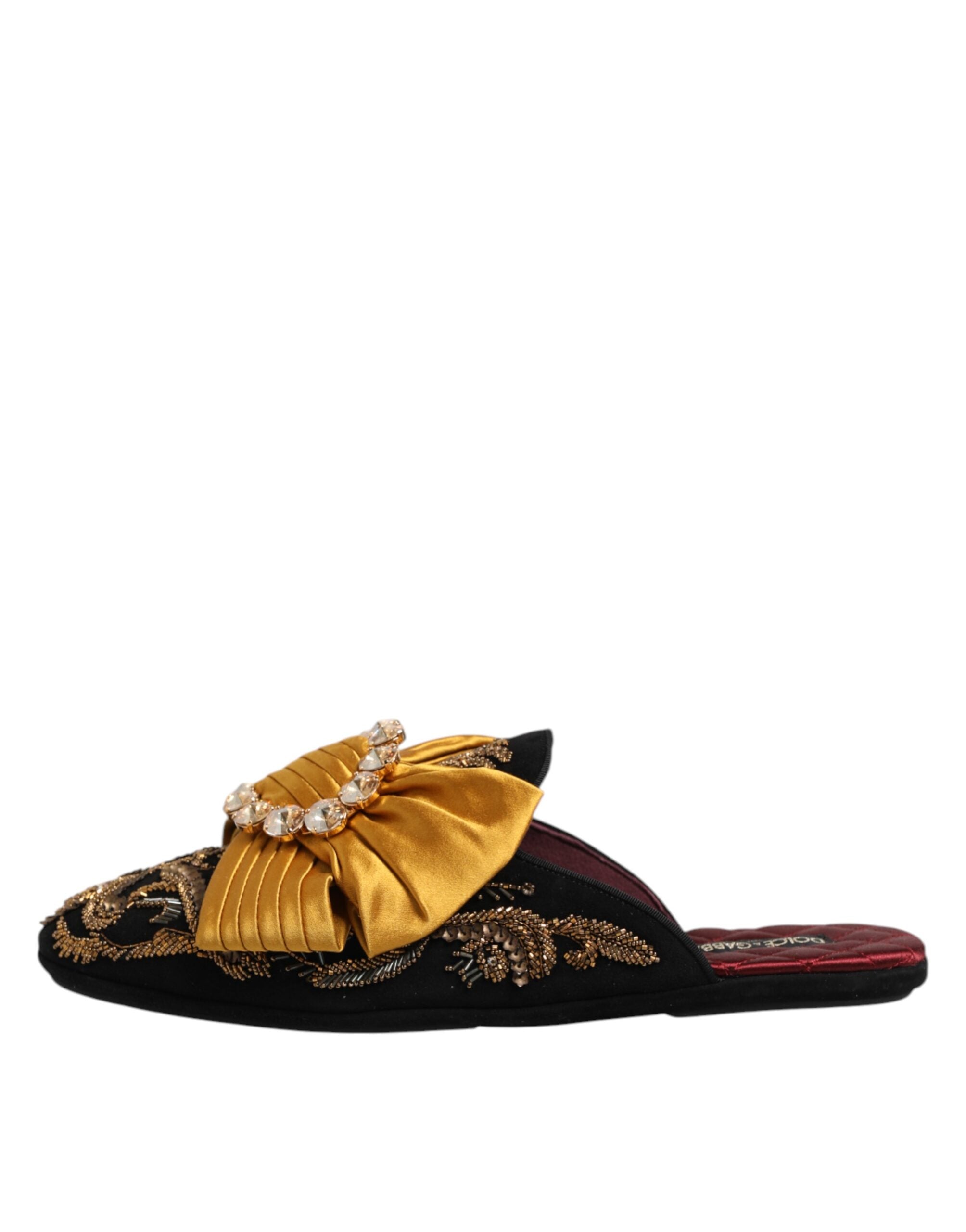 Dolce & Gabbana Multicolor Embellished Flat Sandals Women's Shoes