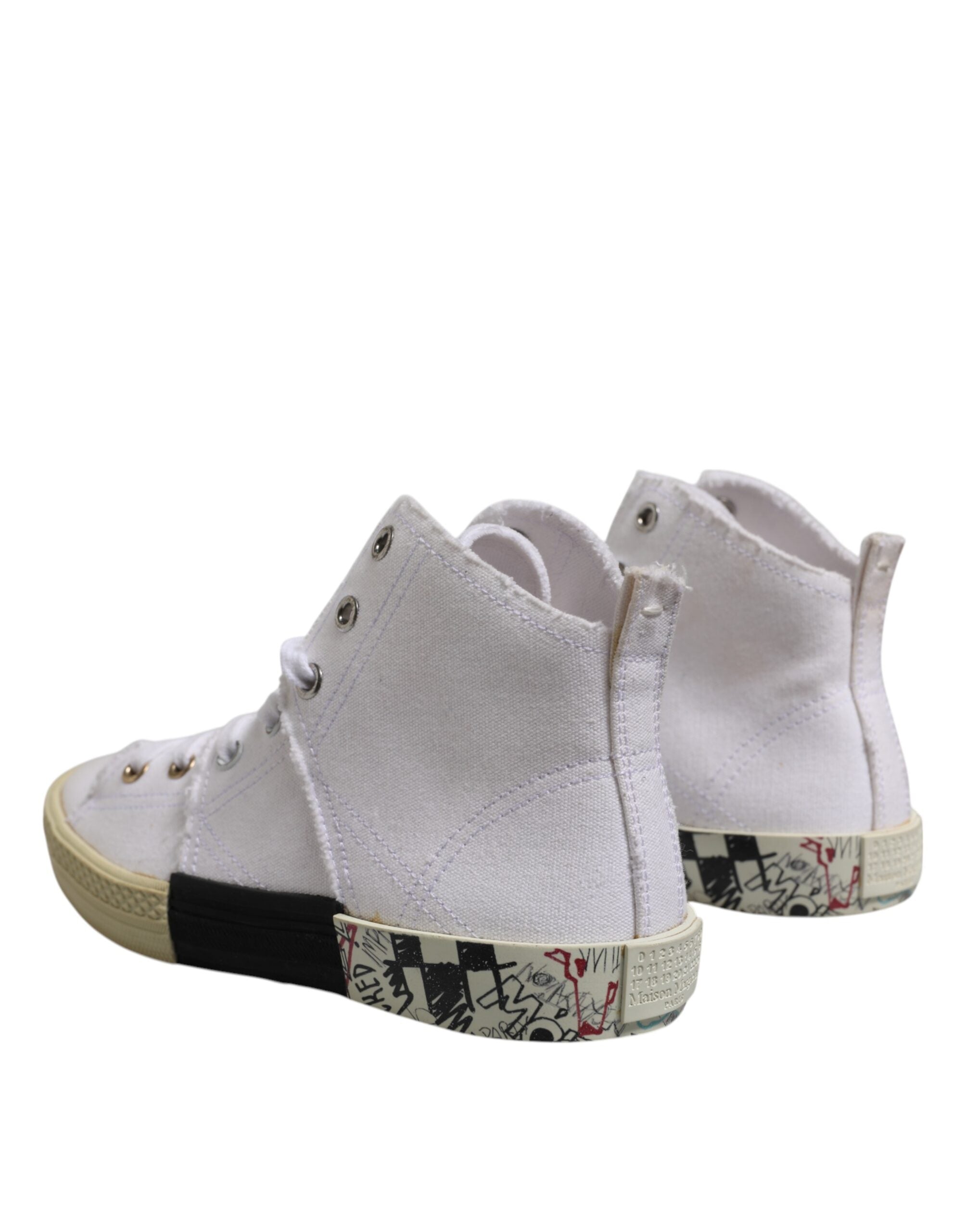 Maison Margiela White Lace Up Mid Top Women Sneakers Women's Shoes