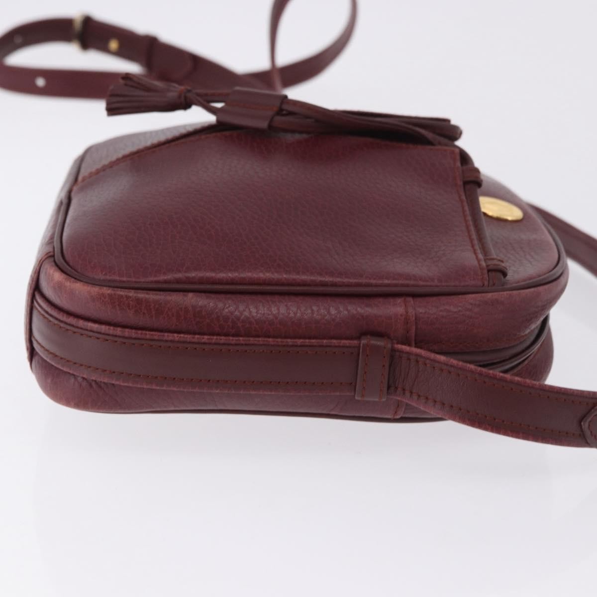 Cartier Tasseled Must De Cartier Leather Burgundy Leather Shoulder Bag Bag (Pre-Owned)