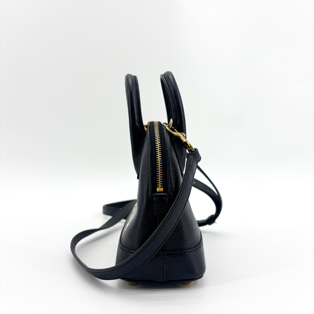 Balenciaga Logo Ville Leather Black Leather Handbag (Pre-Owned)