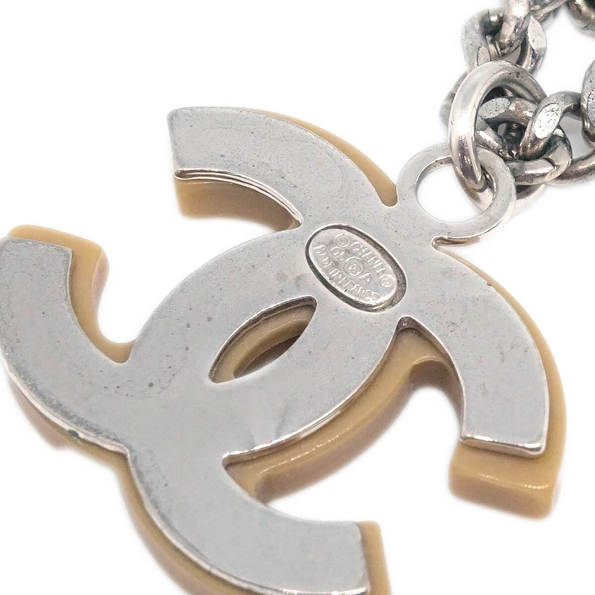 Chanel Vintage Cc Pendant Metal Silver Silver_Plated Necklace Jewelry (Pre-Owned)