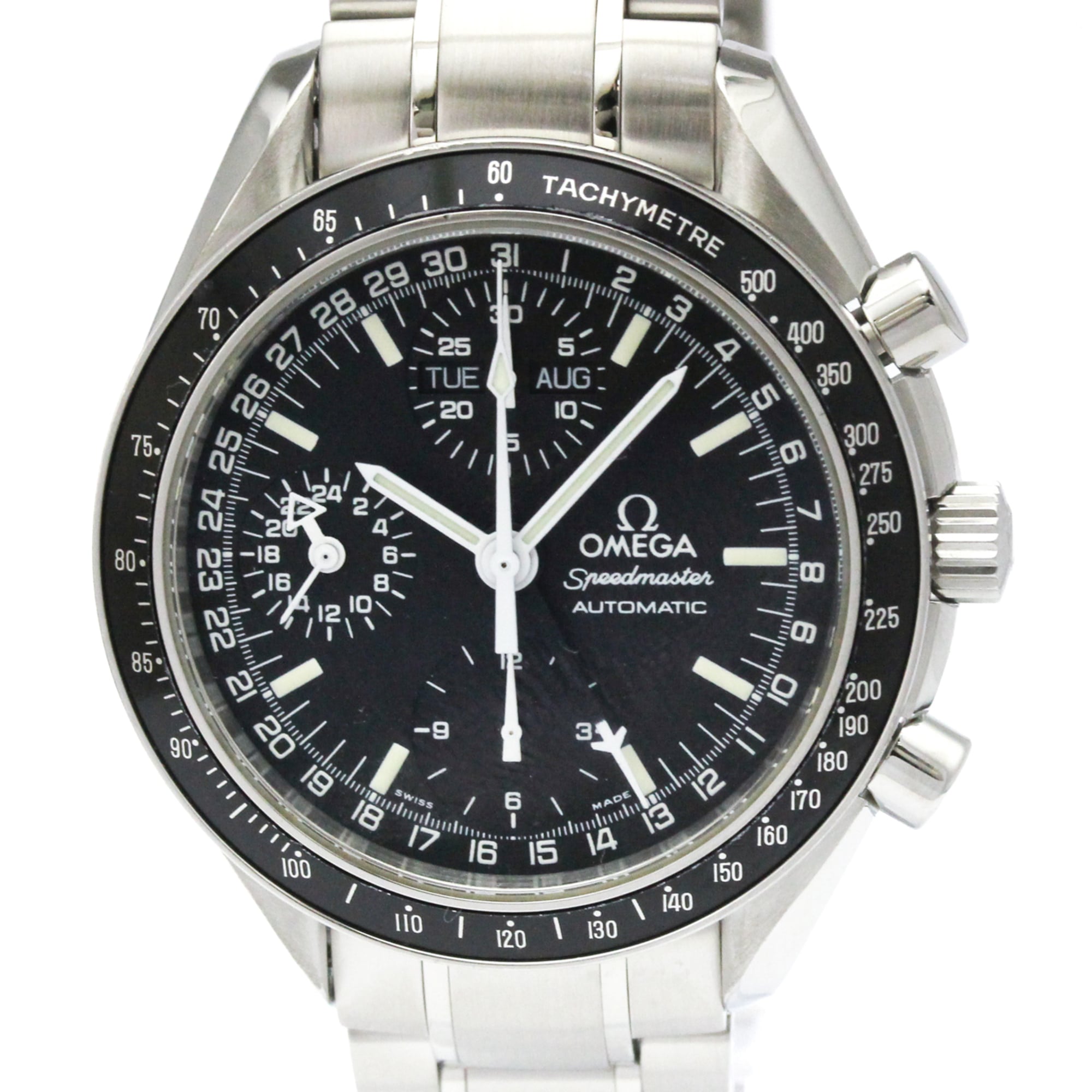 Omega Speedmaster Date Chronograph Automatic Stainless Steel Watch (Pre-Owned)