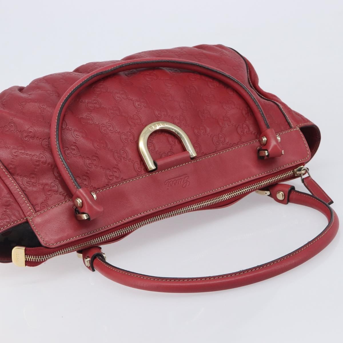 Gucci D Ring Guccissima Leather Red Leather Tote Bag Bag (Pre-Owned)