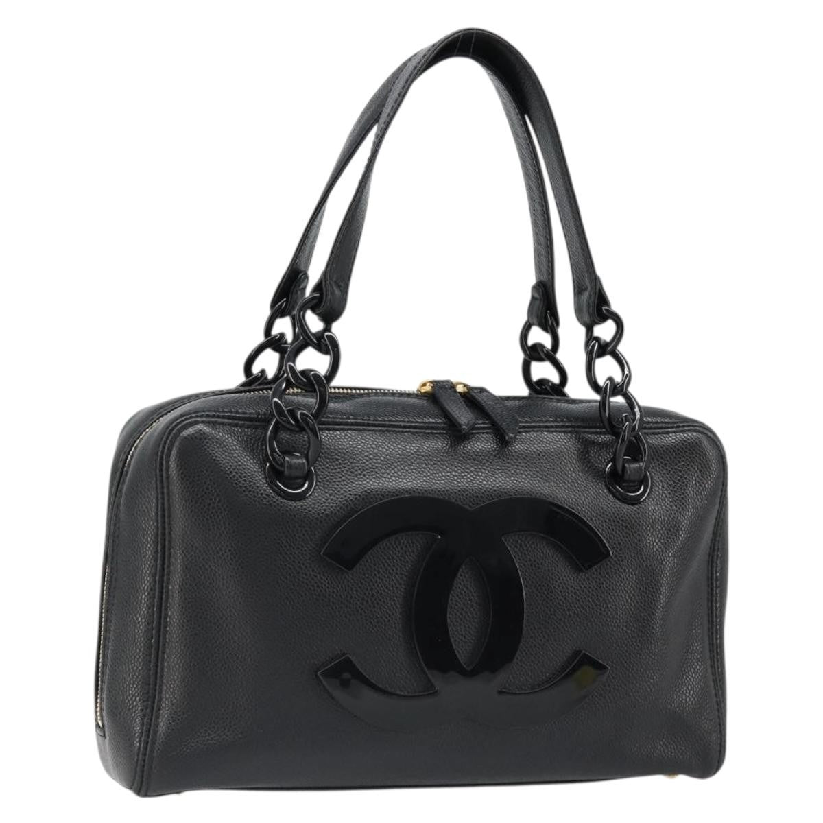 Chanel Coco Mark Leather Black Leather Shoulder Bag Bag (Pre-Owned)