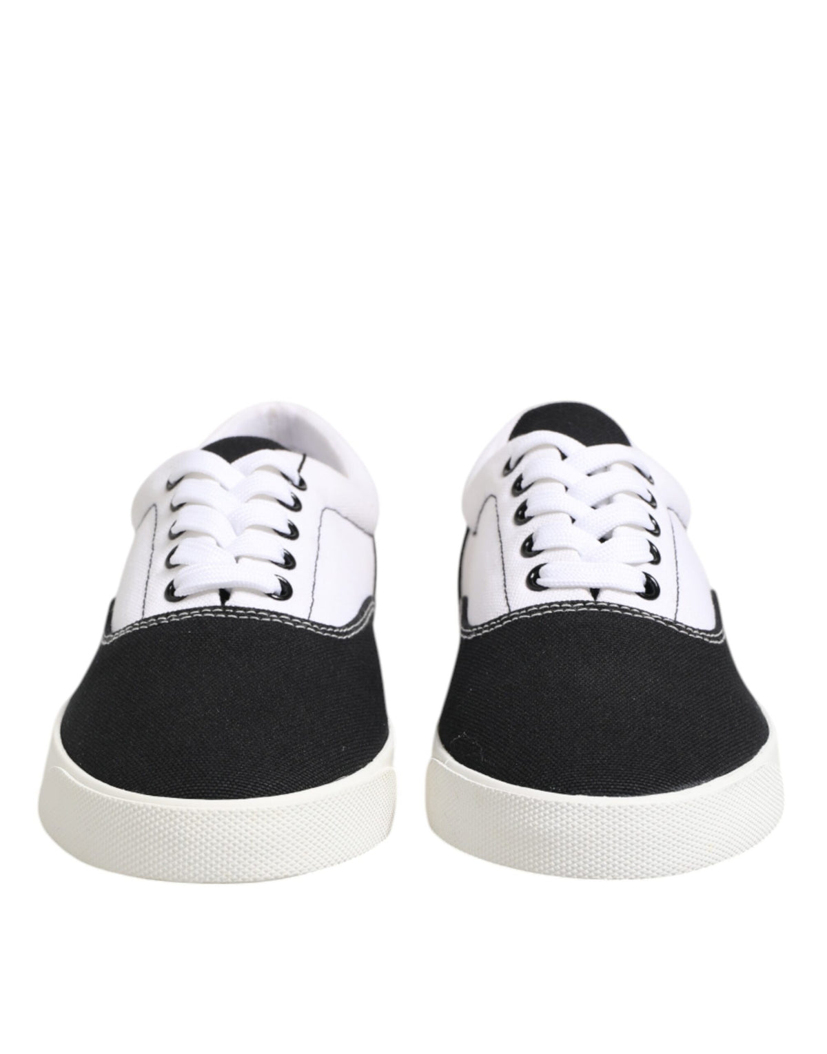 Dolce & Gabbana Black Cotton Canvas Lace Up Men Sneakers Men's Shoes