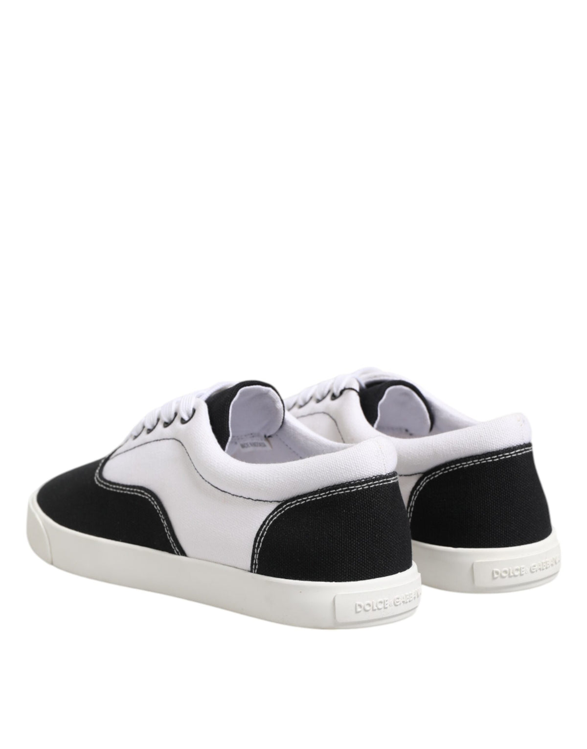 Dolce & Gabbana Black Cotton Canvas Lace Up Men Sneakers Men's Shoes