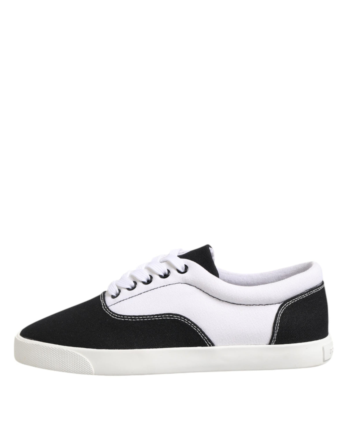 Dolce & Gabbana Black Cotton Canvas Lace Up Men Sneakers Men's Shoes