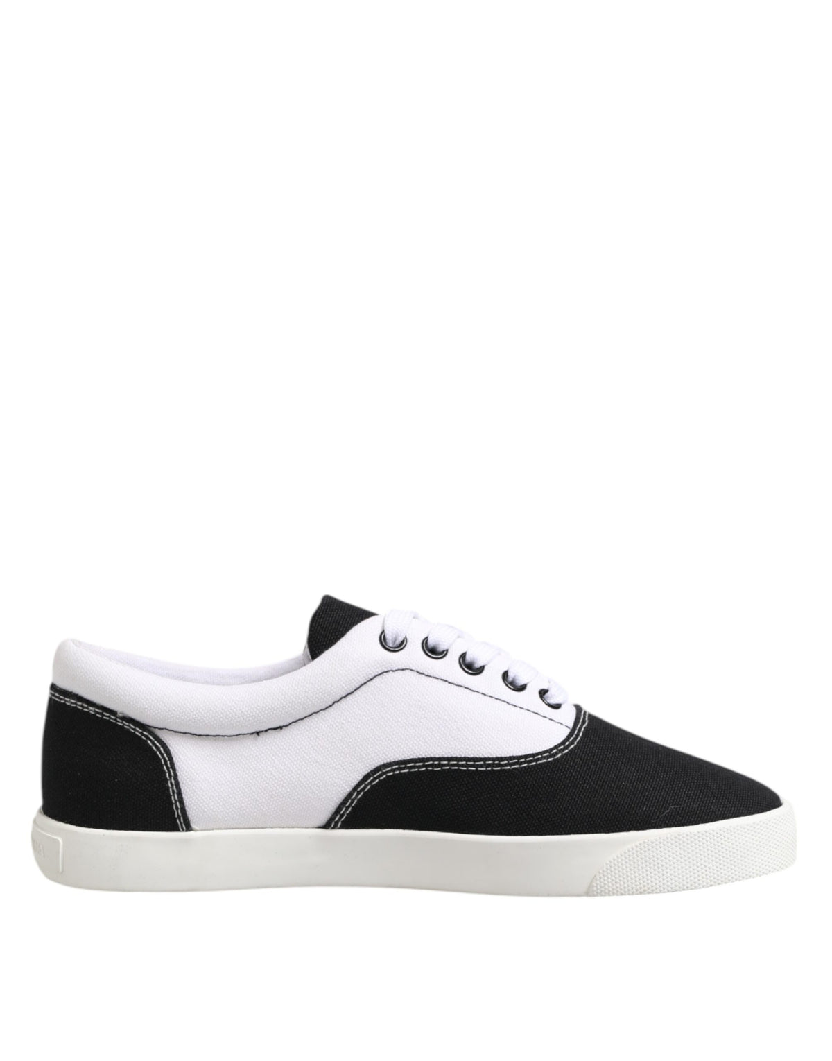 Dolce & Gabbana Black Cotton Canvas Lace Up Men Sneakers Men's Shoes