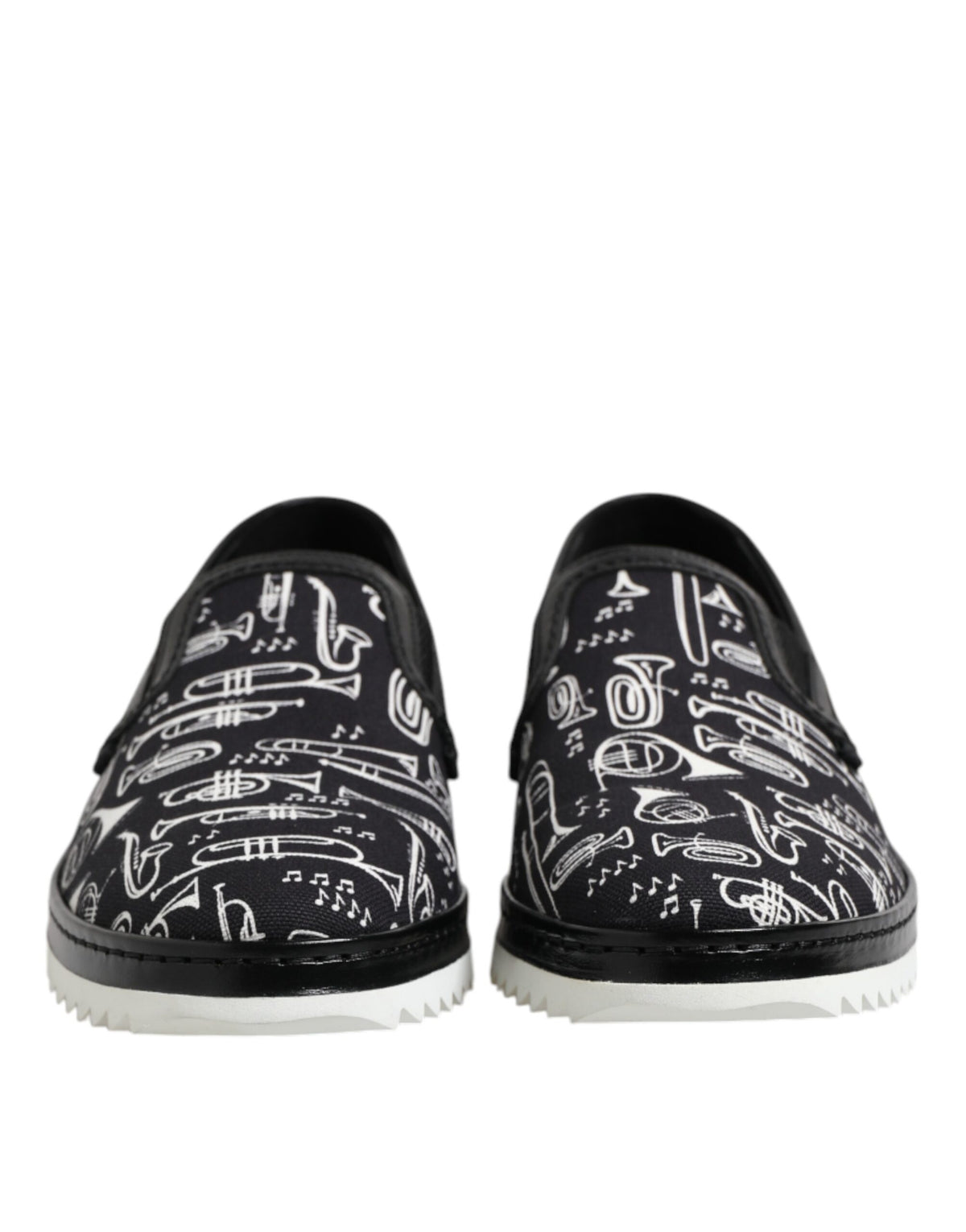 Dolce & Gabbana Black Slip On Printed Men Loafers Men's Shoes