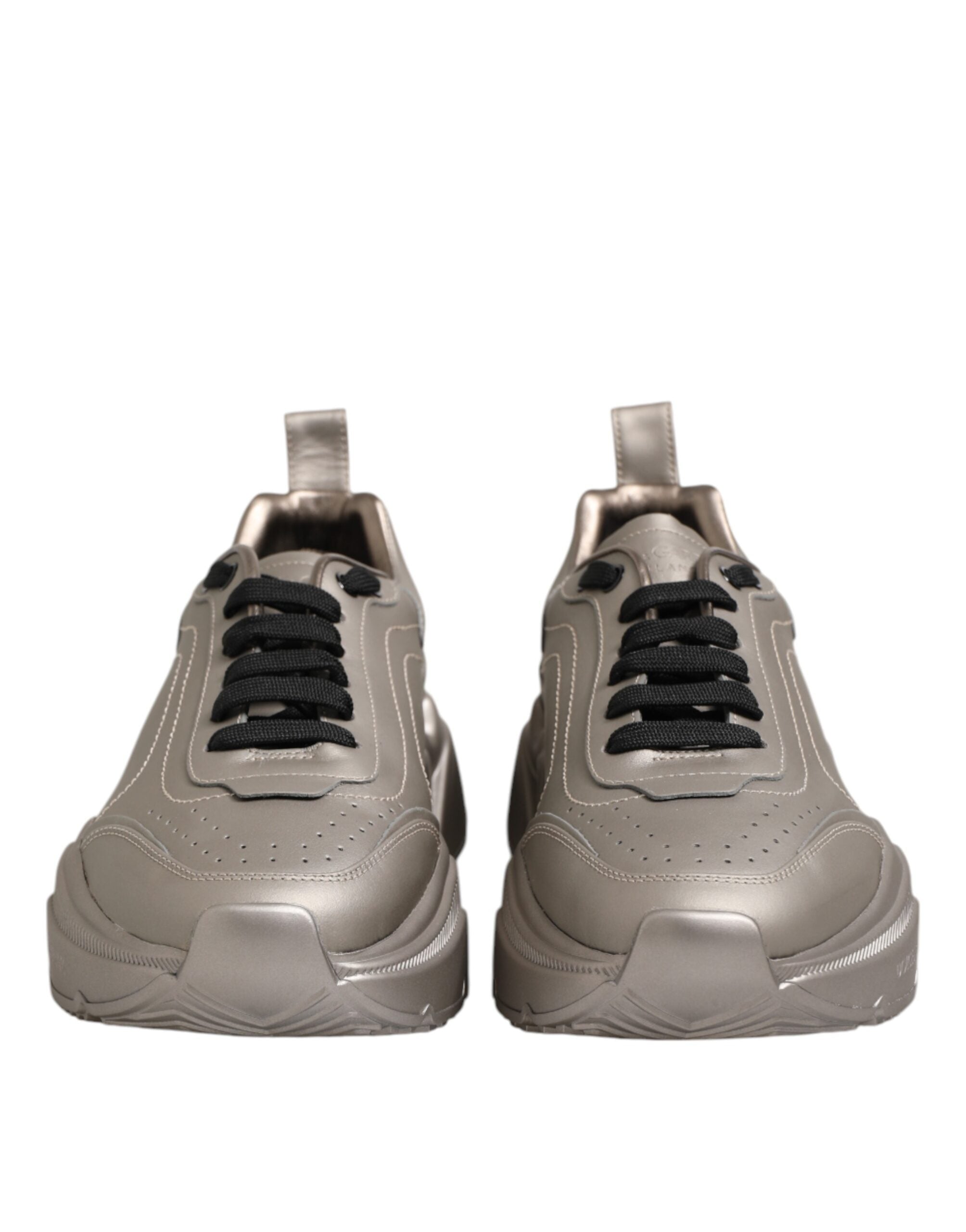 Dolce & Gabbana Silver DAYMASTER Leather Men Sneakers Men's Shoes
