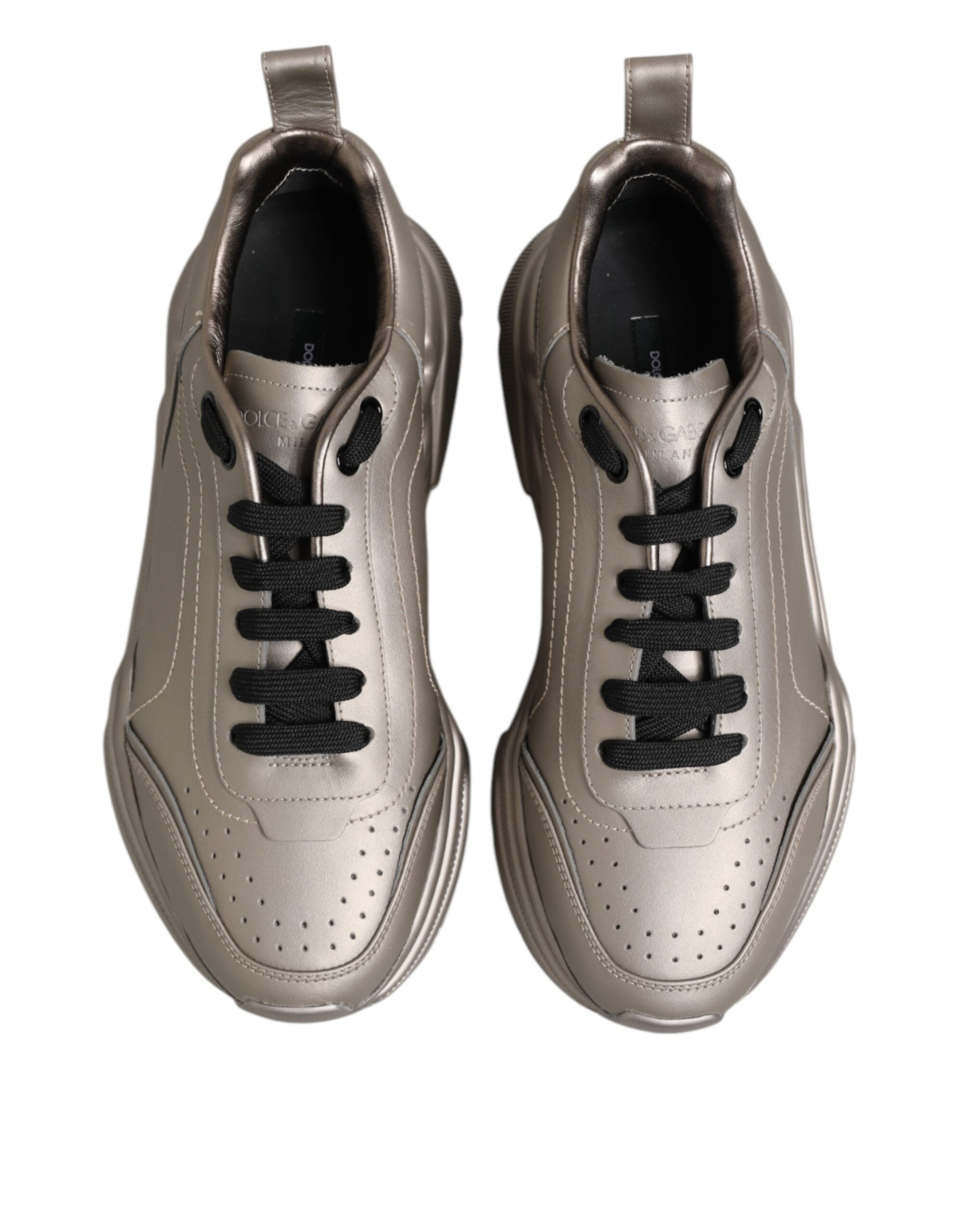 Dolce & Gabbana Silver DAYMASTER Leather Men Sneakers Men's Shoes