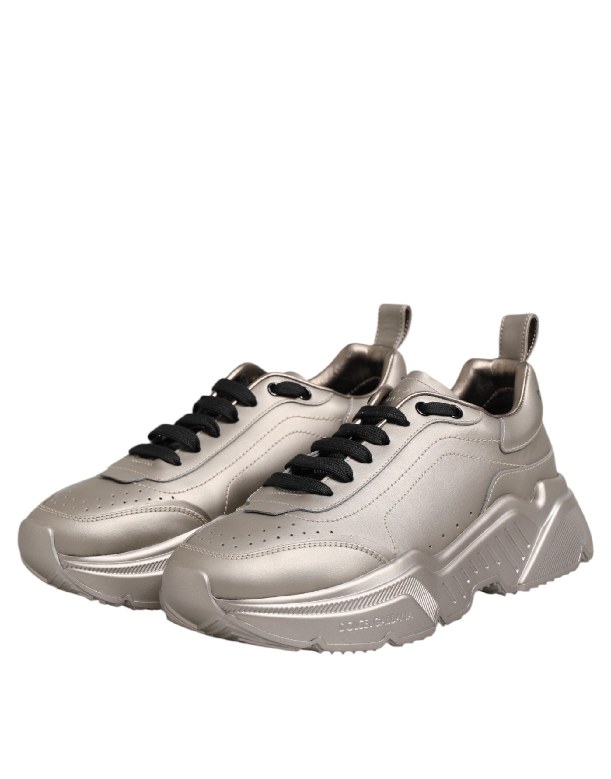 Dolce & Gabbana Silver DAYMASTER Leather Men Sneakers Men's Shoes