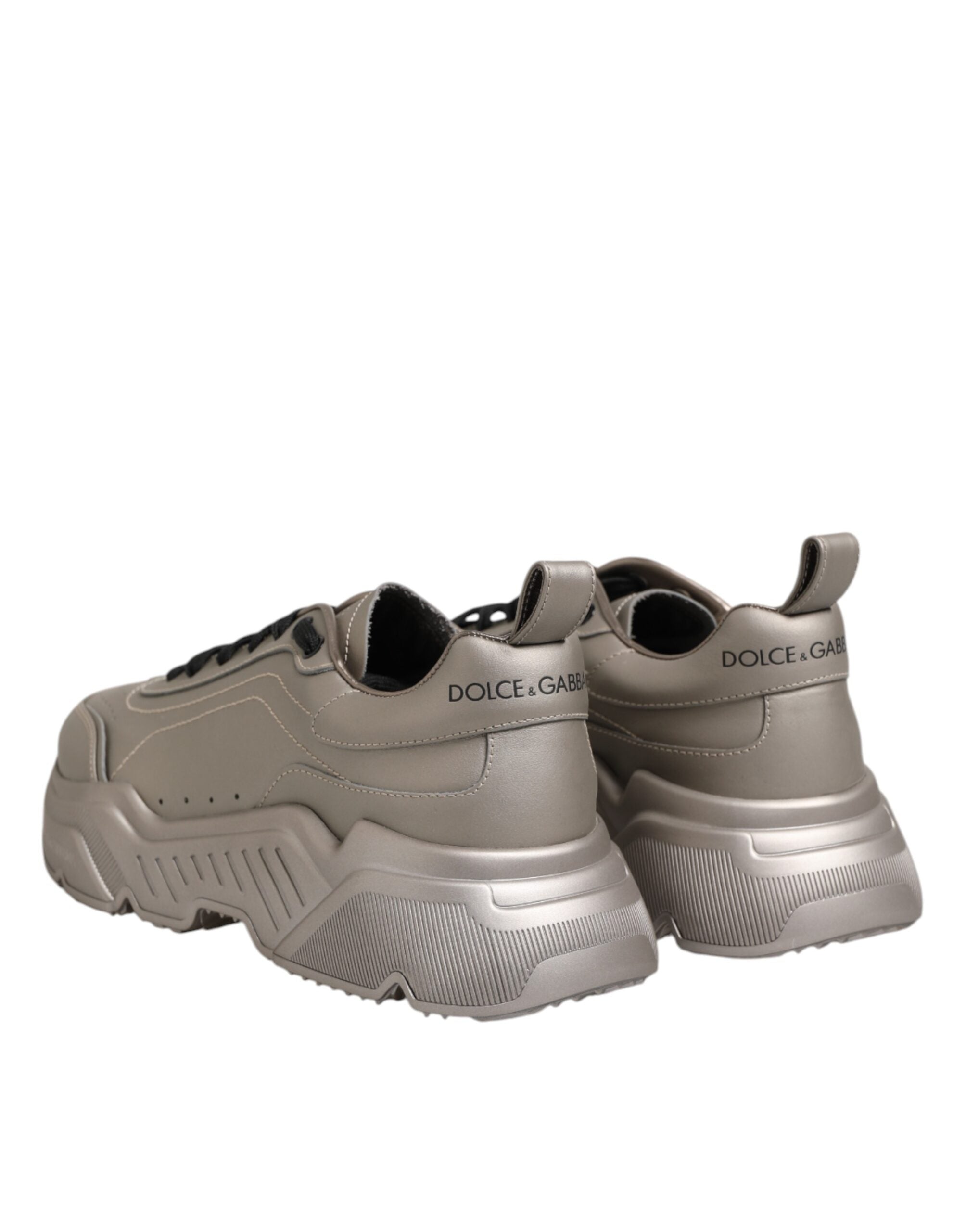 Dolce & Gabbana Silver DAYMASTER Leather Men Sneakers Men's Shoes