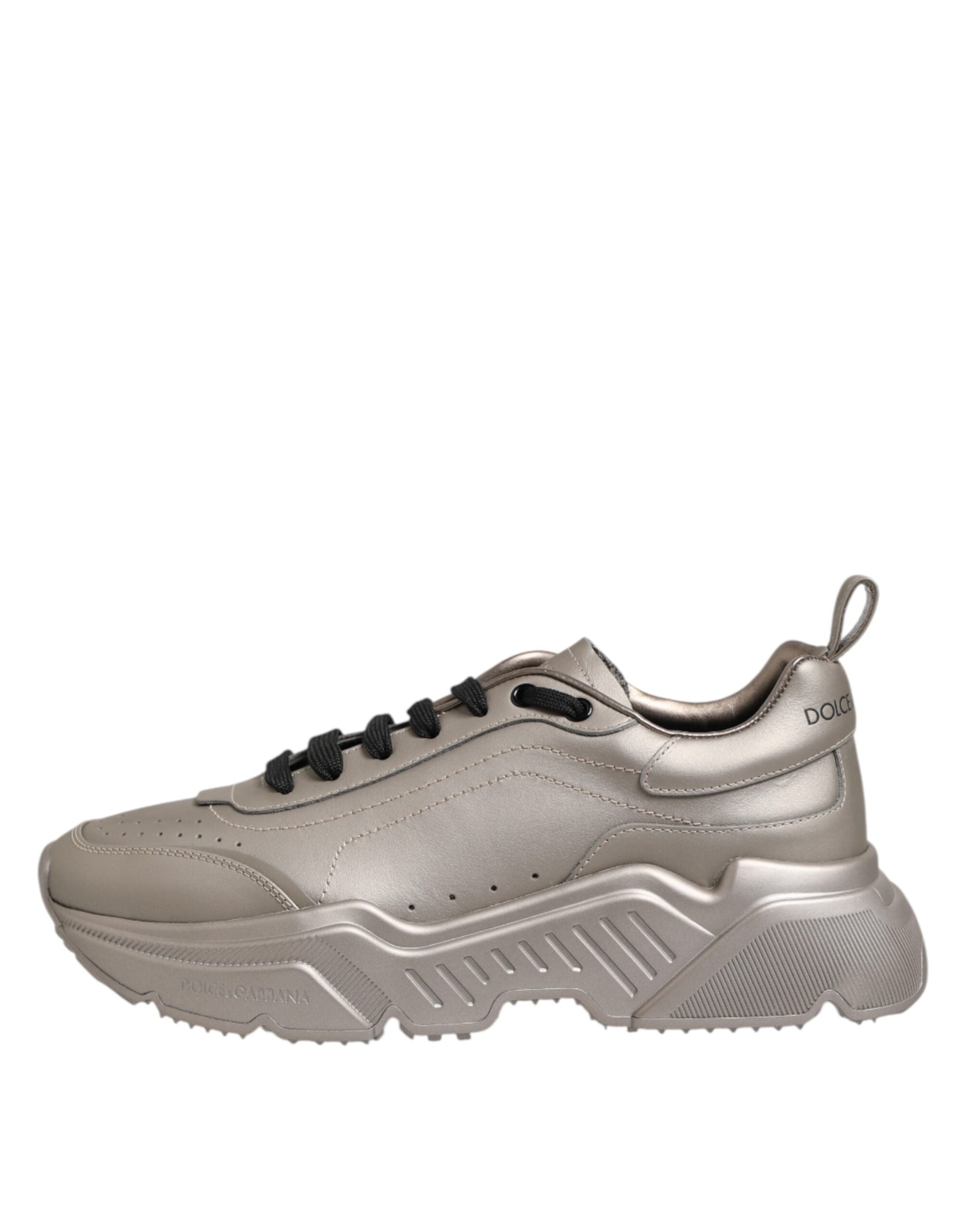 Dolce & Gabbana Silver DAYMASTER Leather Men Sneakers Men's Shoes