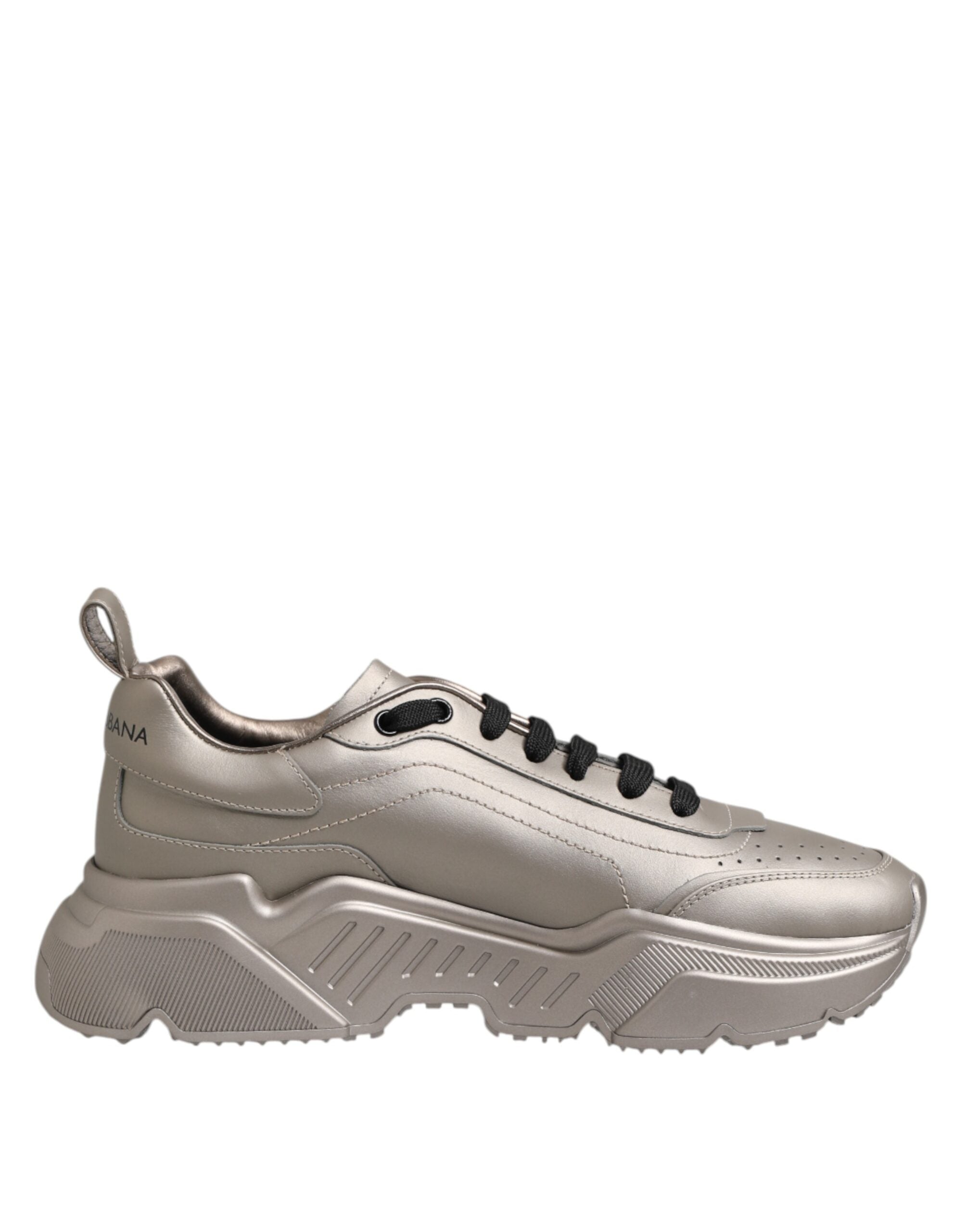 Dolce & Gabbana Silver DAYMASTER Leather Men Sneakers Men's Shoes