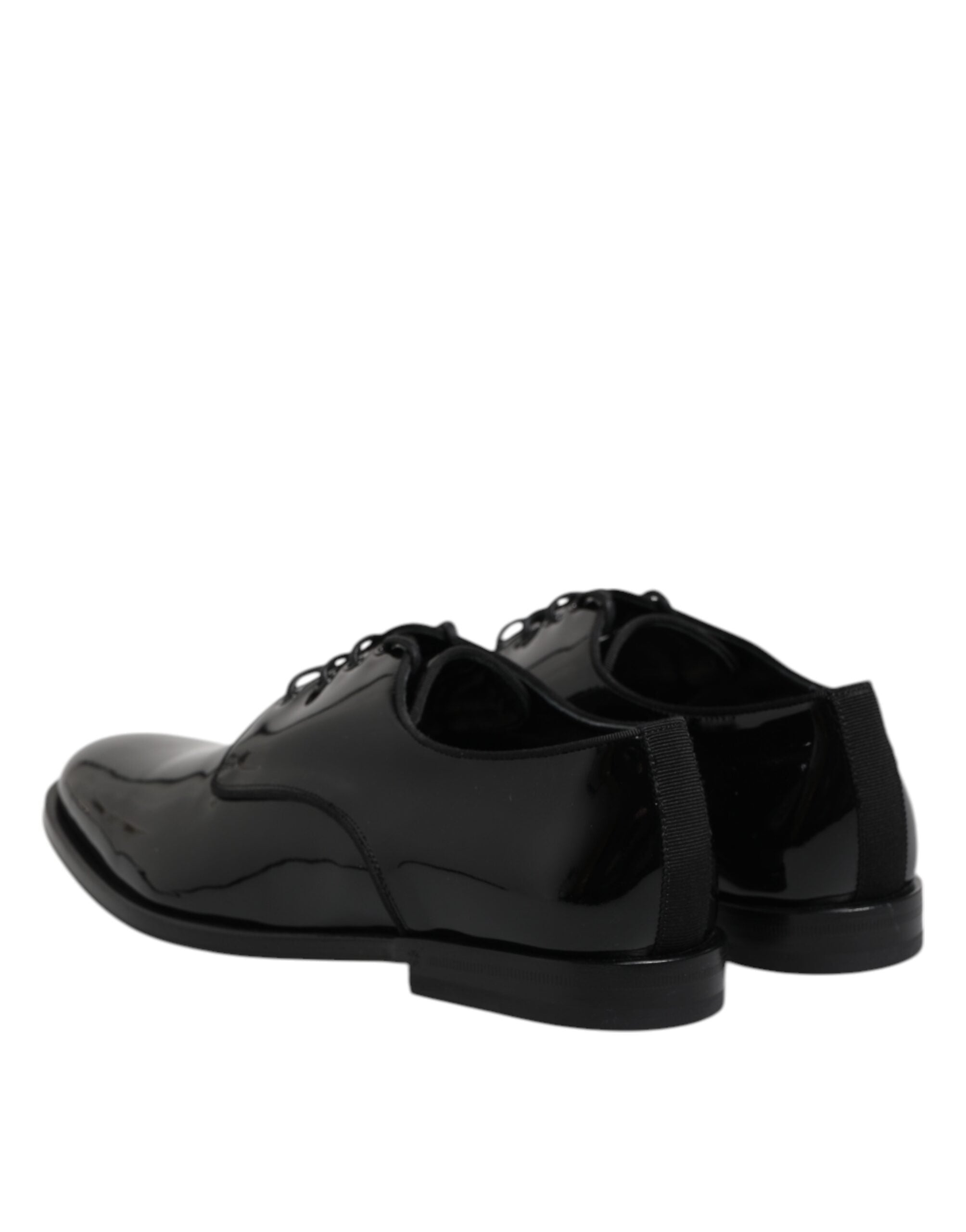 Dolce & Gabbana Black Patent Leather Derby Formal Dress Men's Shoes (Pre-Owned)