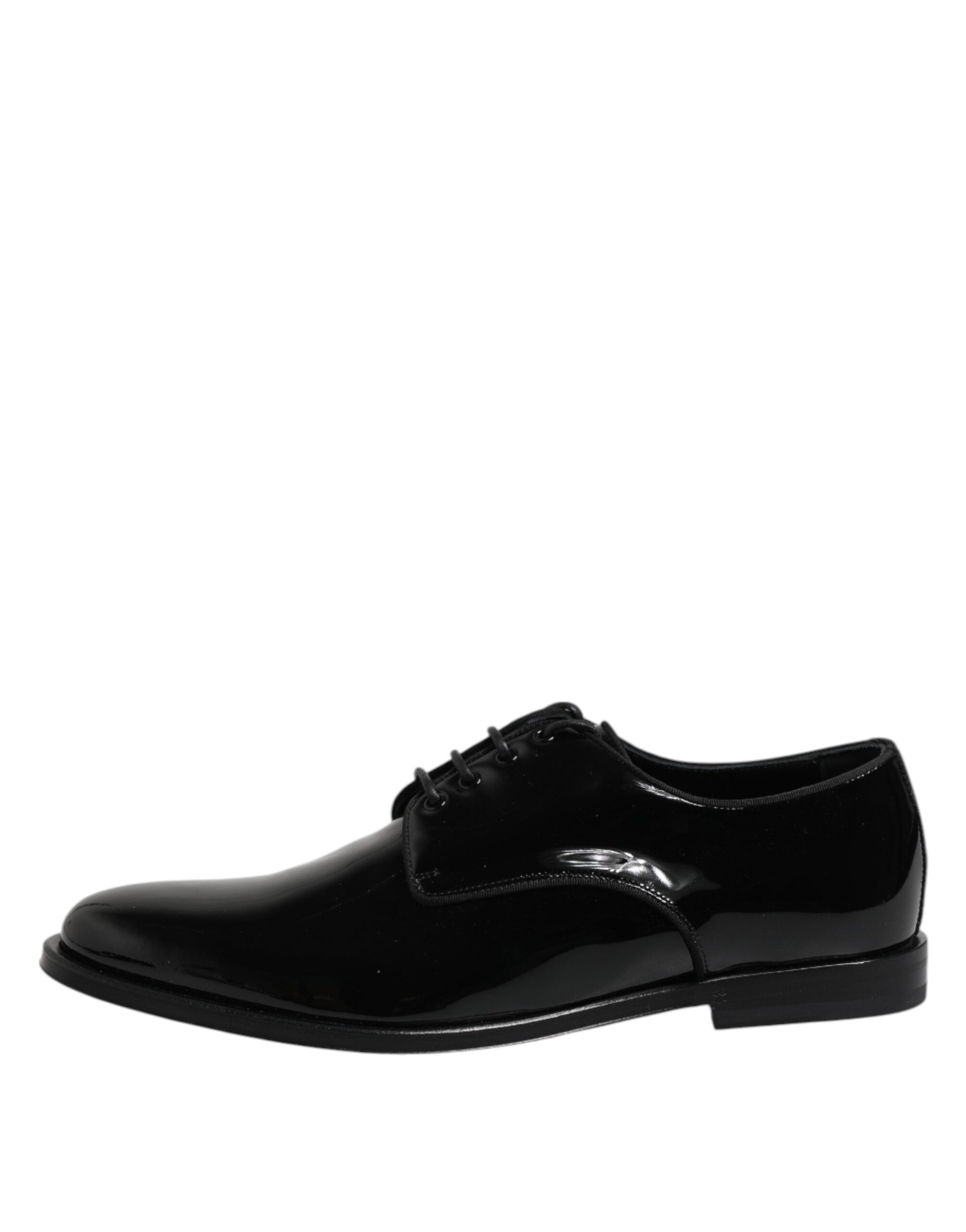 Dolce & Gabbana Black Patent Leather Derby Formal Dress Men's Shoes (Pre-Owned)