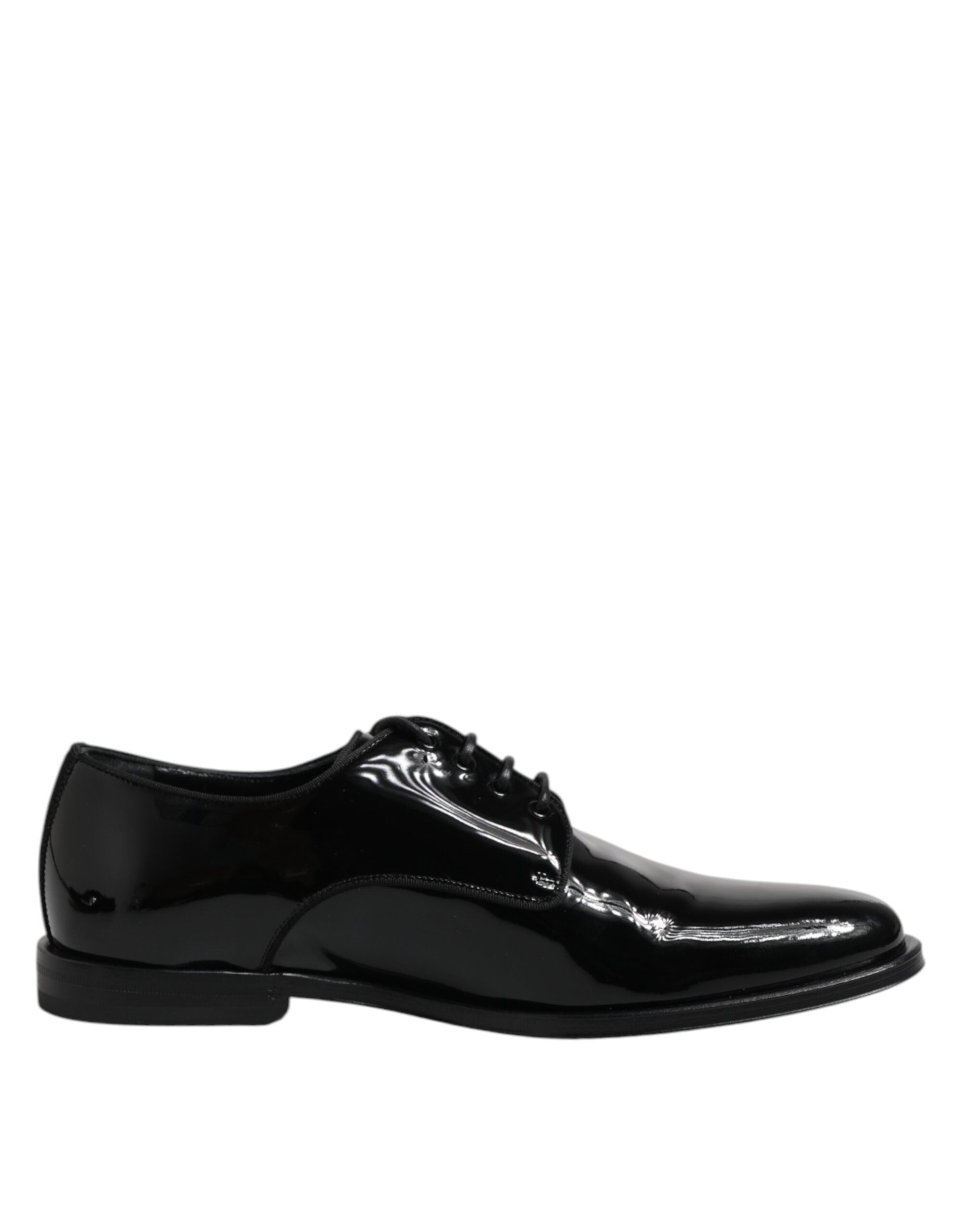 Dolce & Gabbana Black Patent Leather Derby Formal Dress Men's Shoes (Pre-Owned)