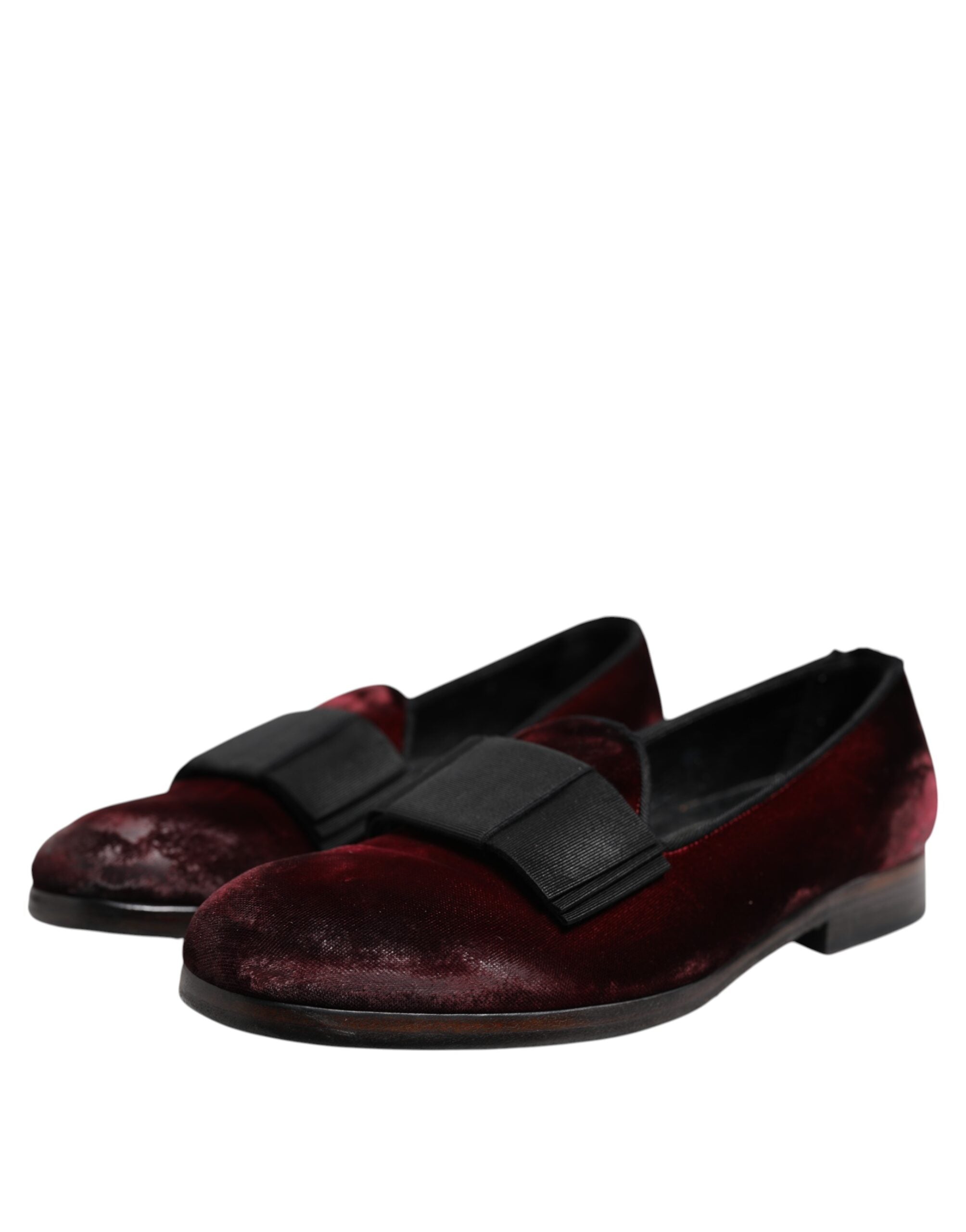 Dolce & Gabbana Red Velvet Men Slip On Loafers Dress Men's Shoes (Pre-Owned)