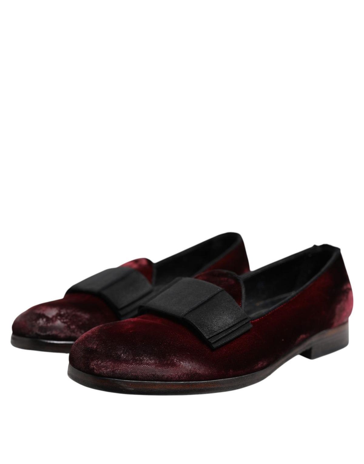 Dolce & Gabbana Red Velvet Men Slip On Loafers Dress Men's Shoes (Pre-Owned)