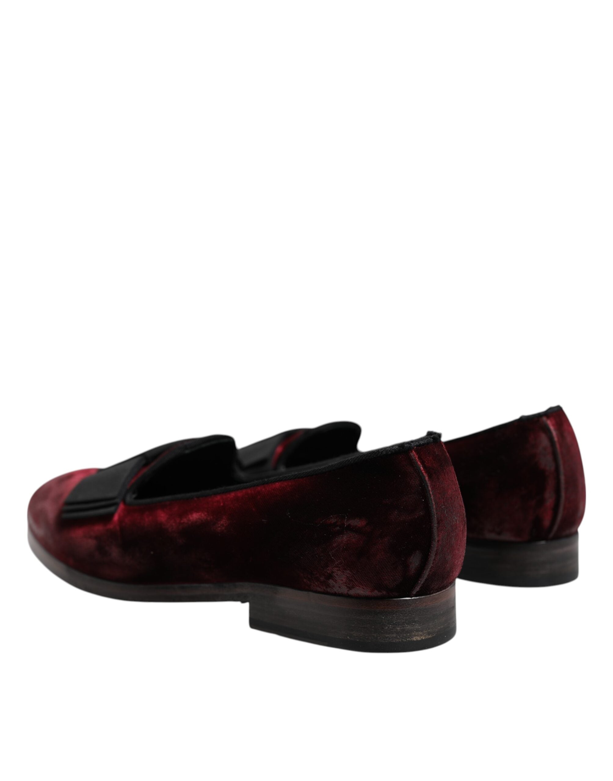 Dolce & Gabbana Red Velvet Men Slip On Loafers Dress Men's Shoes (Pre-Owned)