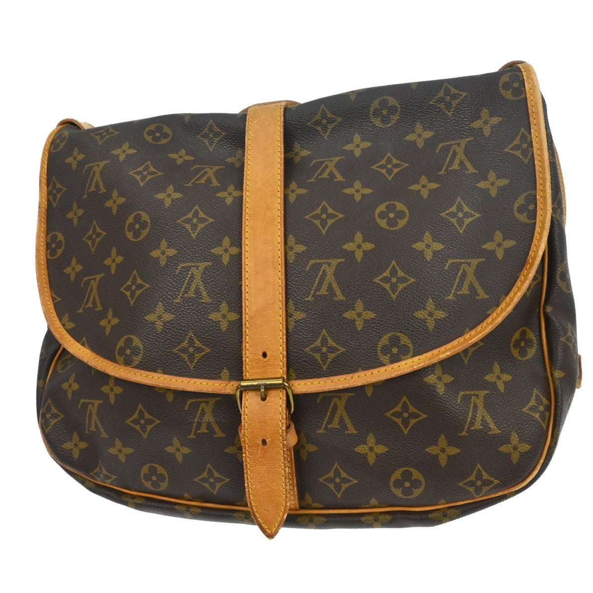 Louis Vuitton Saumur Monogram Canvas Brown Canvas Shoulder Bag Bag (Pre-Owned)