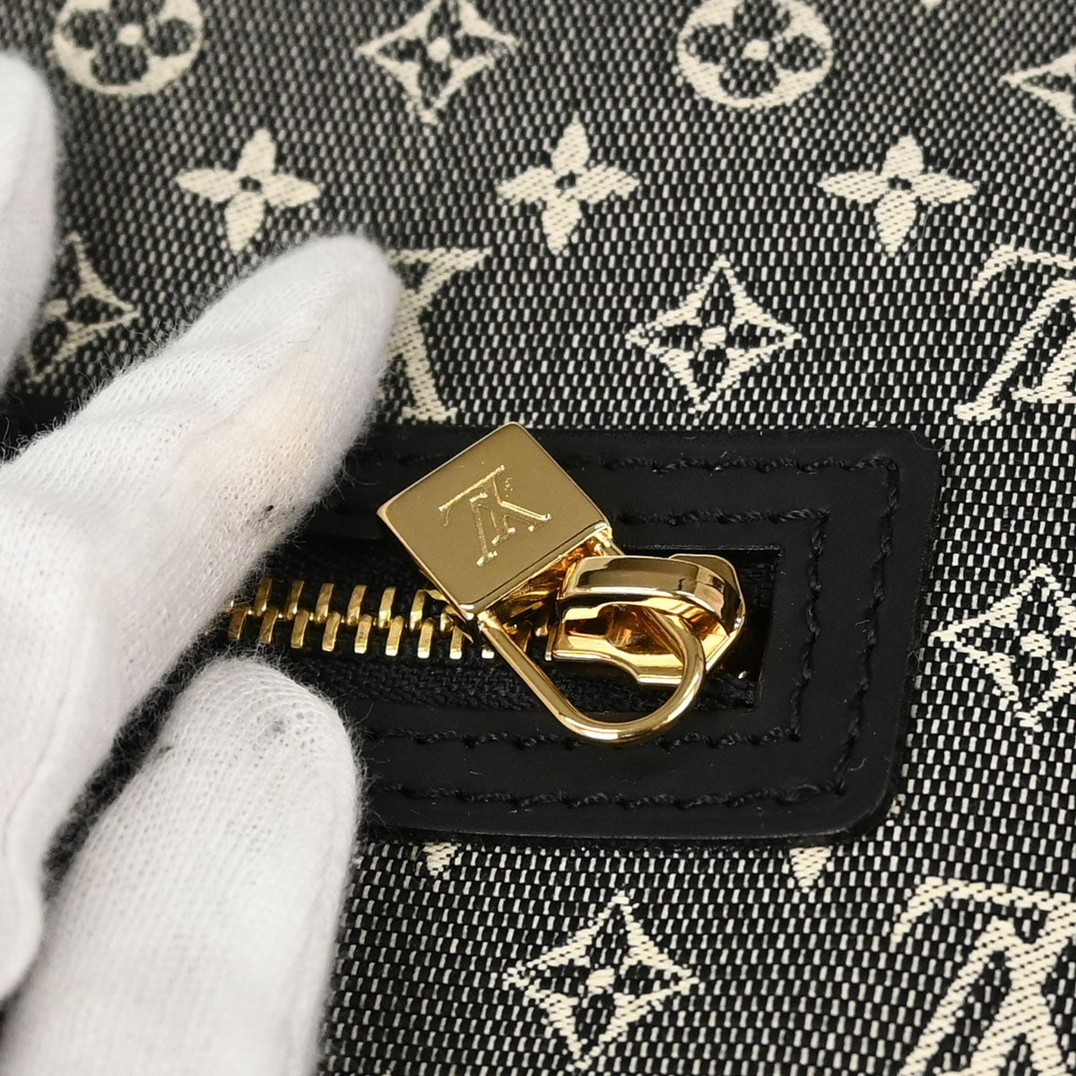 Louis Vuitton Lucille Mini Lin Black Canvas Handbag (Pre-Owned)