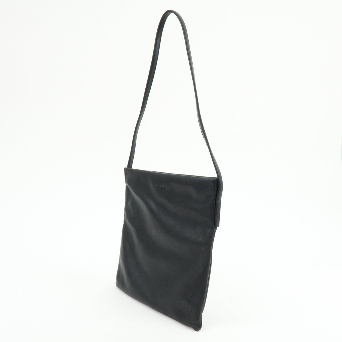 Loewe Shoulder Bag Leather Black Leather Shoulder Bag Bag (Pre-Owned)