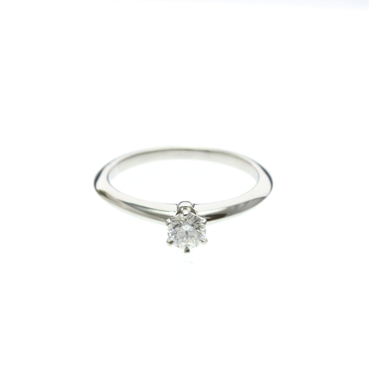 Tiffany & Co. Tiffany Setting Solitaire Platinum With Diamond Silver Platinum Ring Jewelry (Pre-Owned)