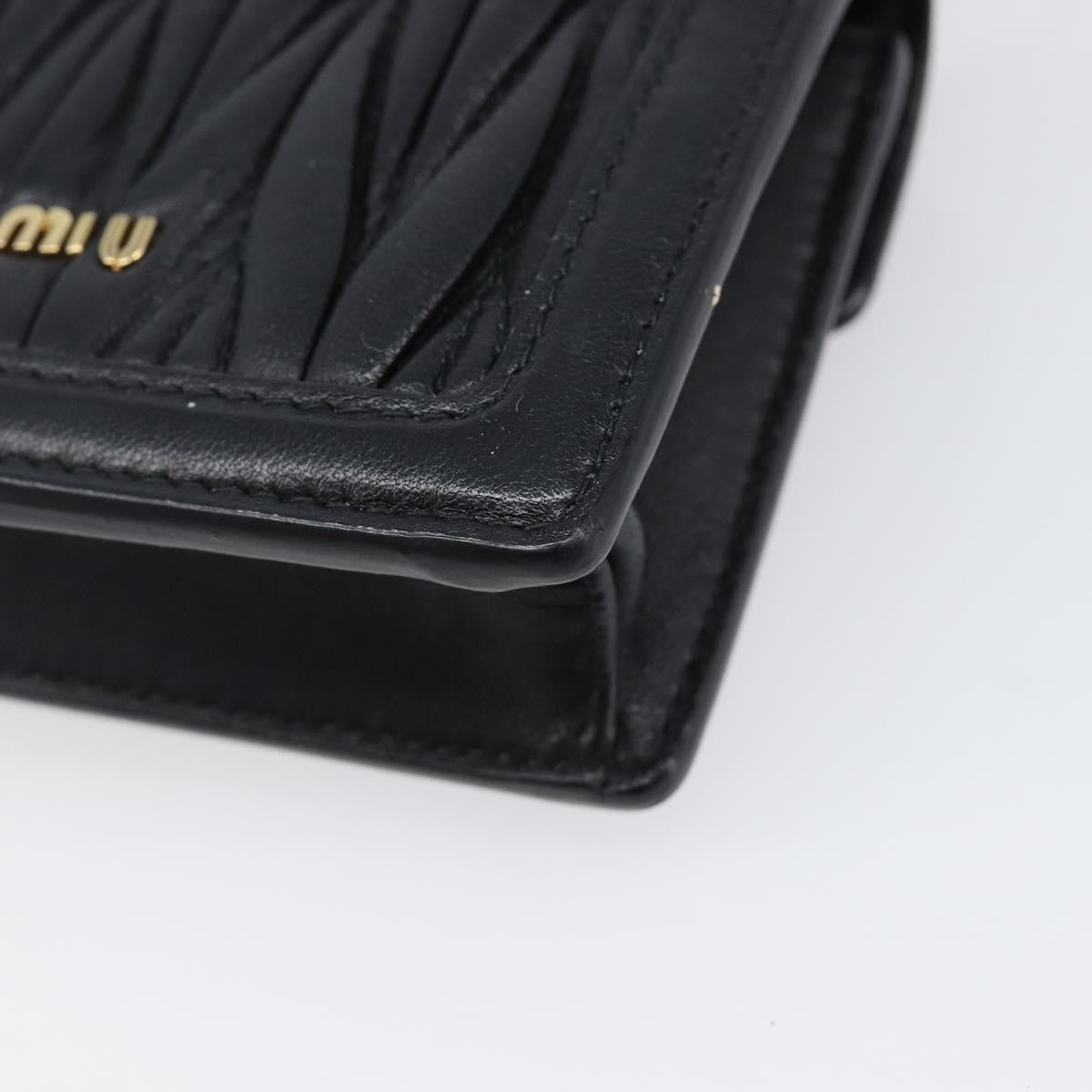 Miu Miu Biker Chain Matelasse Leather Black Leather Shoulder Bag Bag (Pre-Owned)