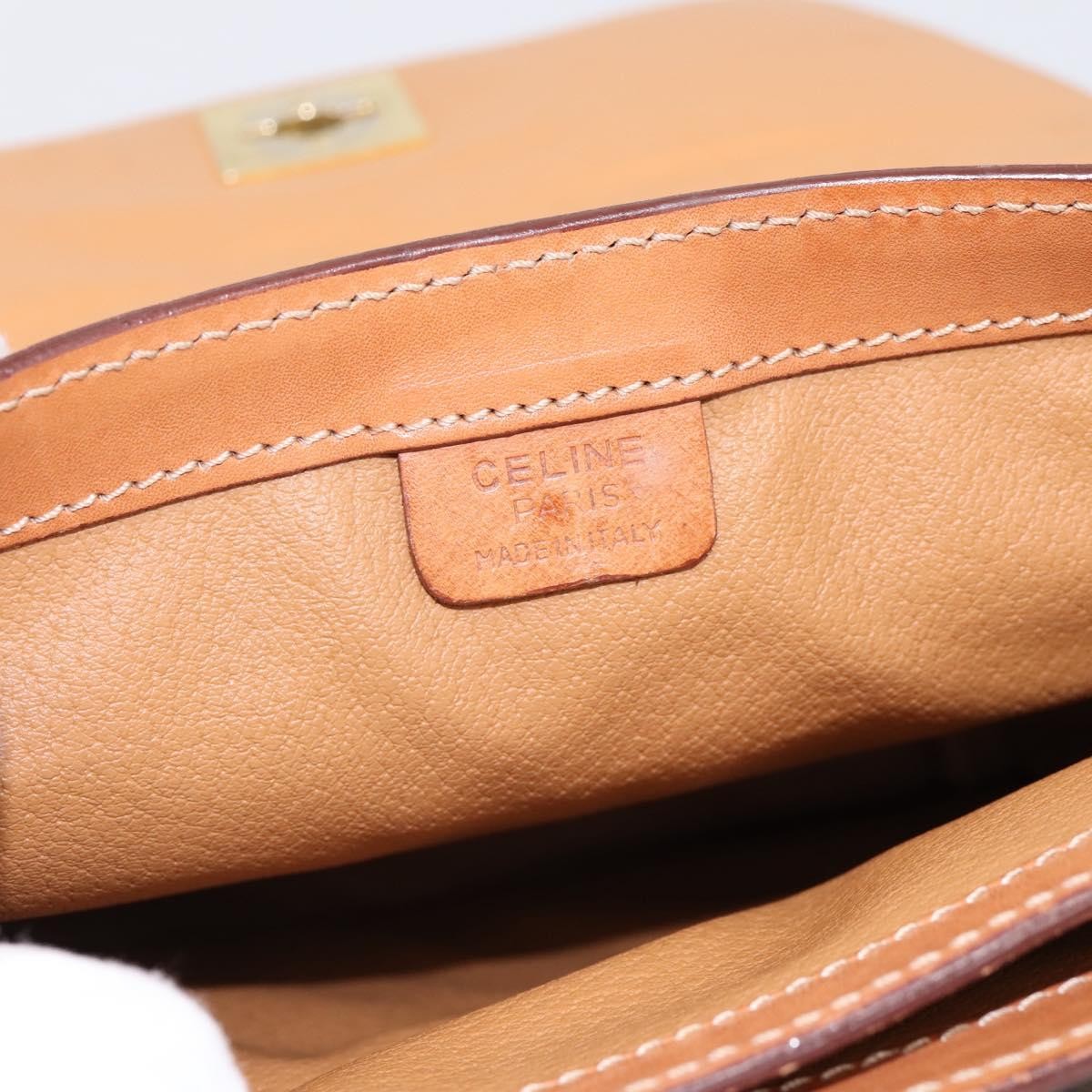 Celine Macadam Leather Brown Canvas Shoulder Bag Bag (Pre-Owned)