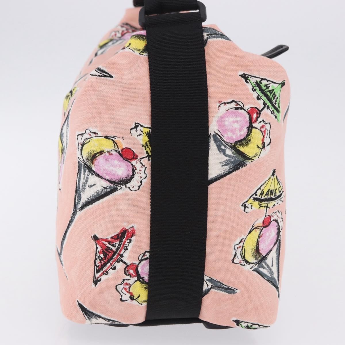 Chanel Ice Cream Sundae Printed Canvas Pink Canvas Shoulder Bag Bag (Pre-Owned)