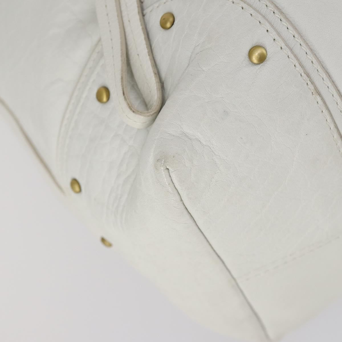 Bally Vintage Leather White Leather Shoulder Bag Bag (Pre-Owned)